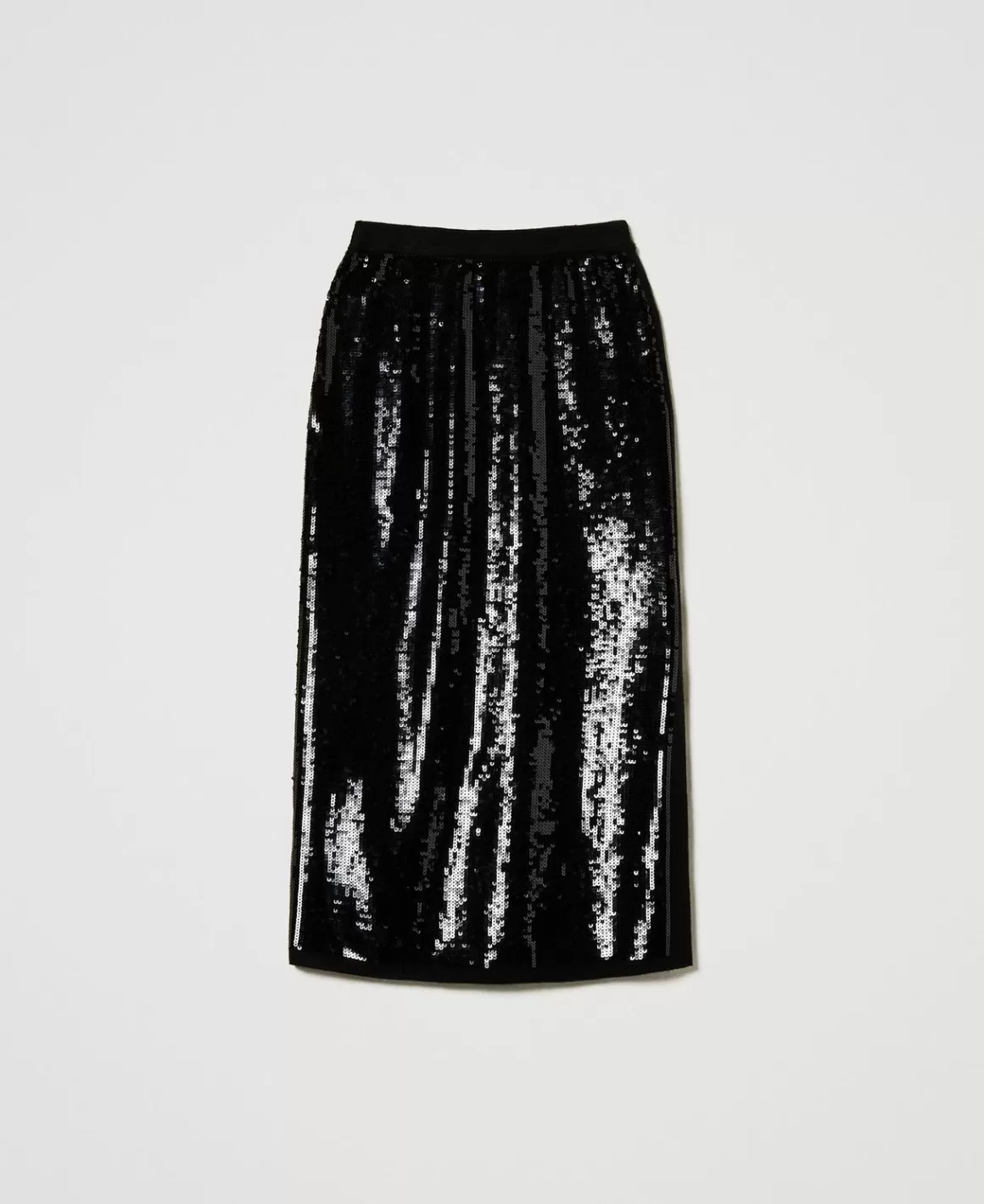 TWINSET Milano Jupes*Jupe Mi-longue En Maille Avec Sequins All-over Noir