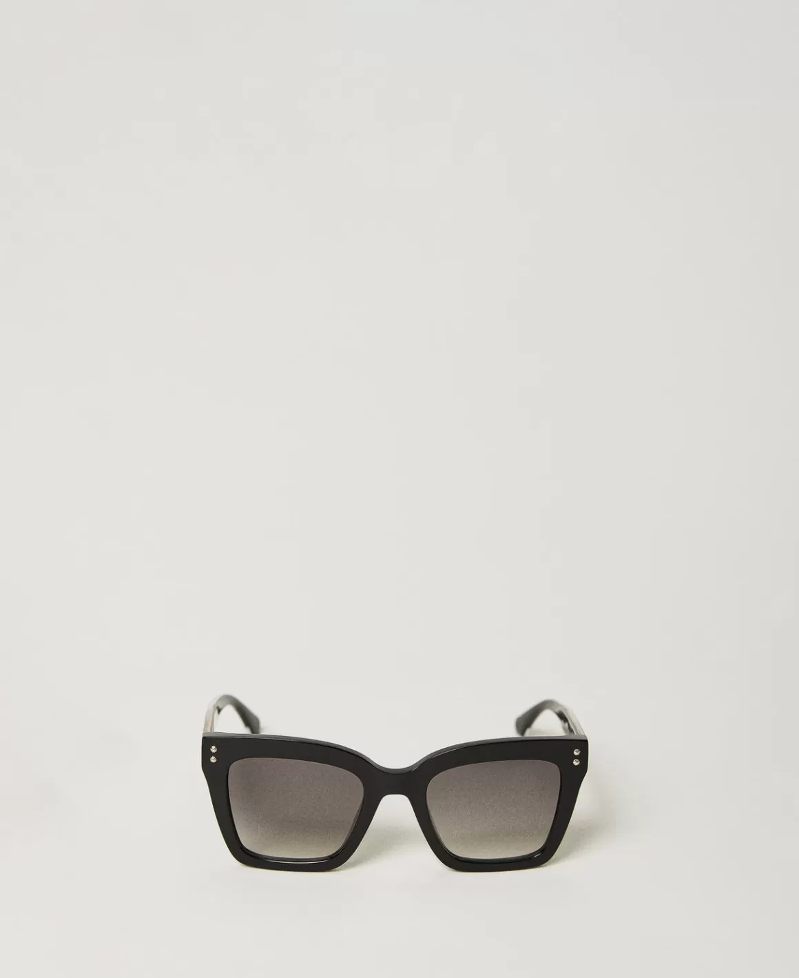 TWINSET Milano Lunettes De Soleil*Lunettes De Soleil Carrées Avec Clous Noir Brillant