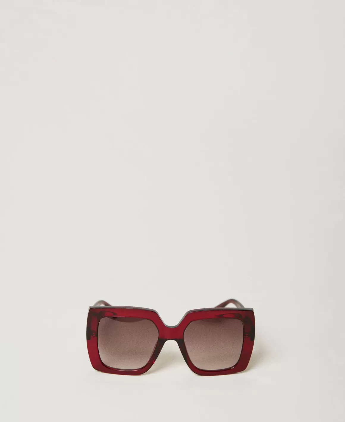 TWINSET Milano Lunettes De Soleil*Lunettes De Soleil Carrées Oversize Framboise Brillant Transparent