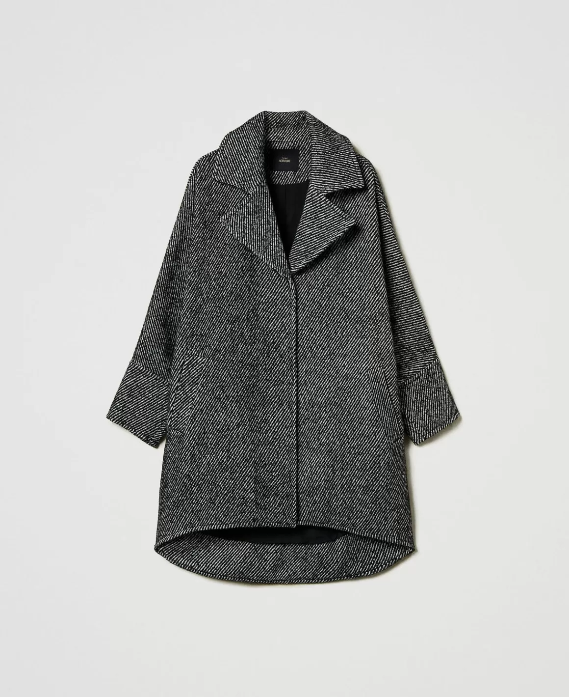 TWINSET Milano Manteaux Et Trenchs*Manteau Court En Drap Bicolore Blanc / Noir