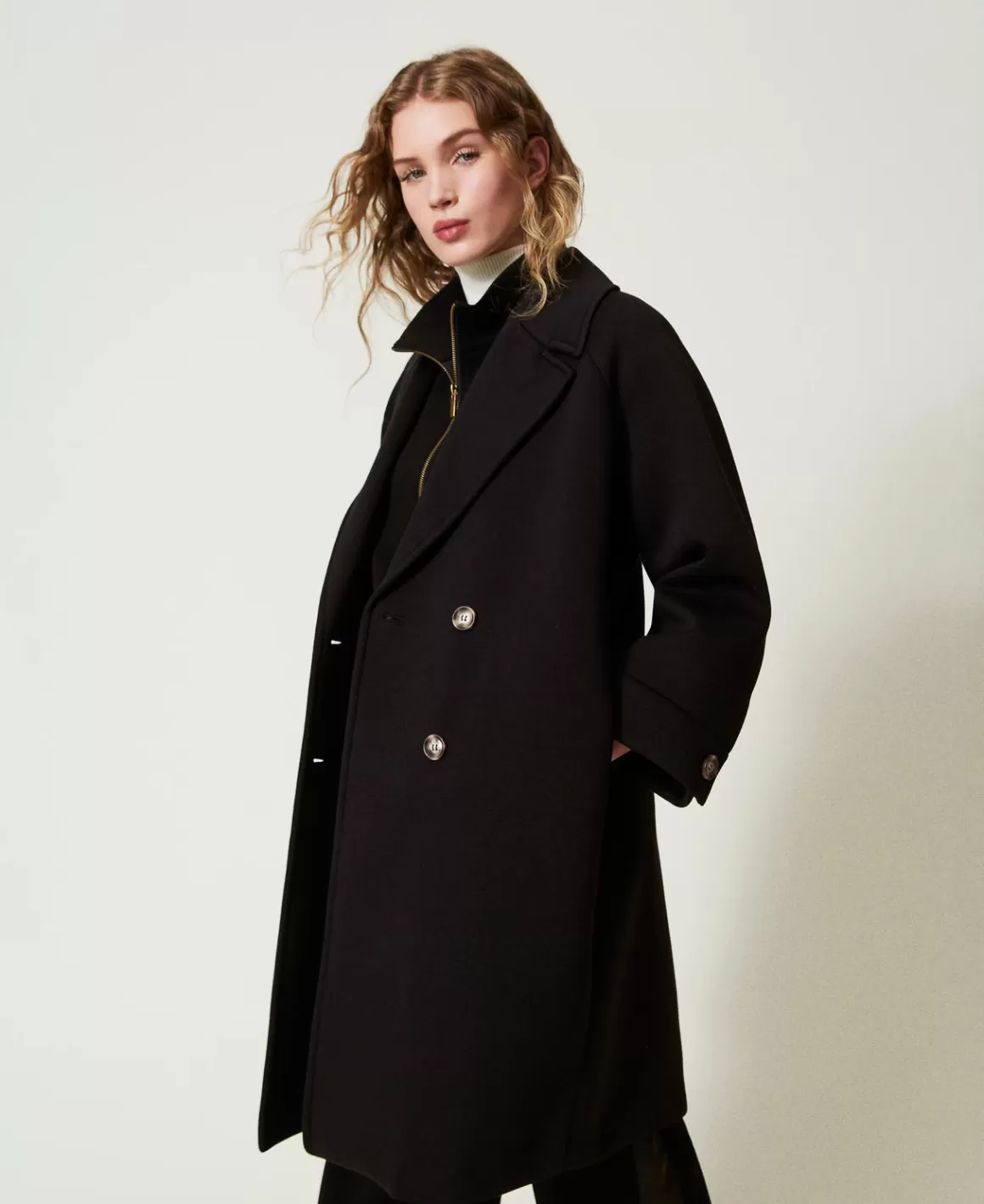 TWINSET Milano Manteaux Et Trenchs*Manteau Croisé En Scuba Noir