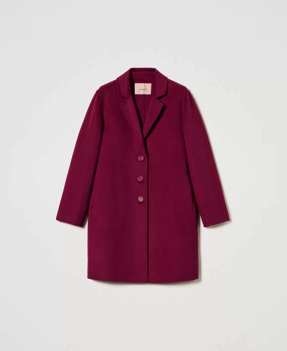 TWINSET Milano Manteaux Et Trenchs*Manteau En Drap Double De Laine Mélangée Violet « Prune Rouge »