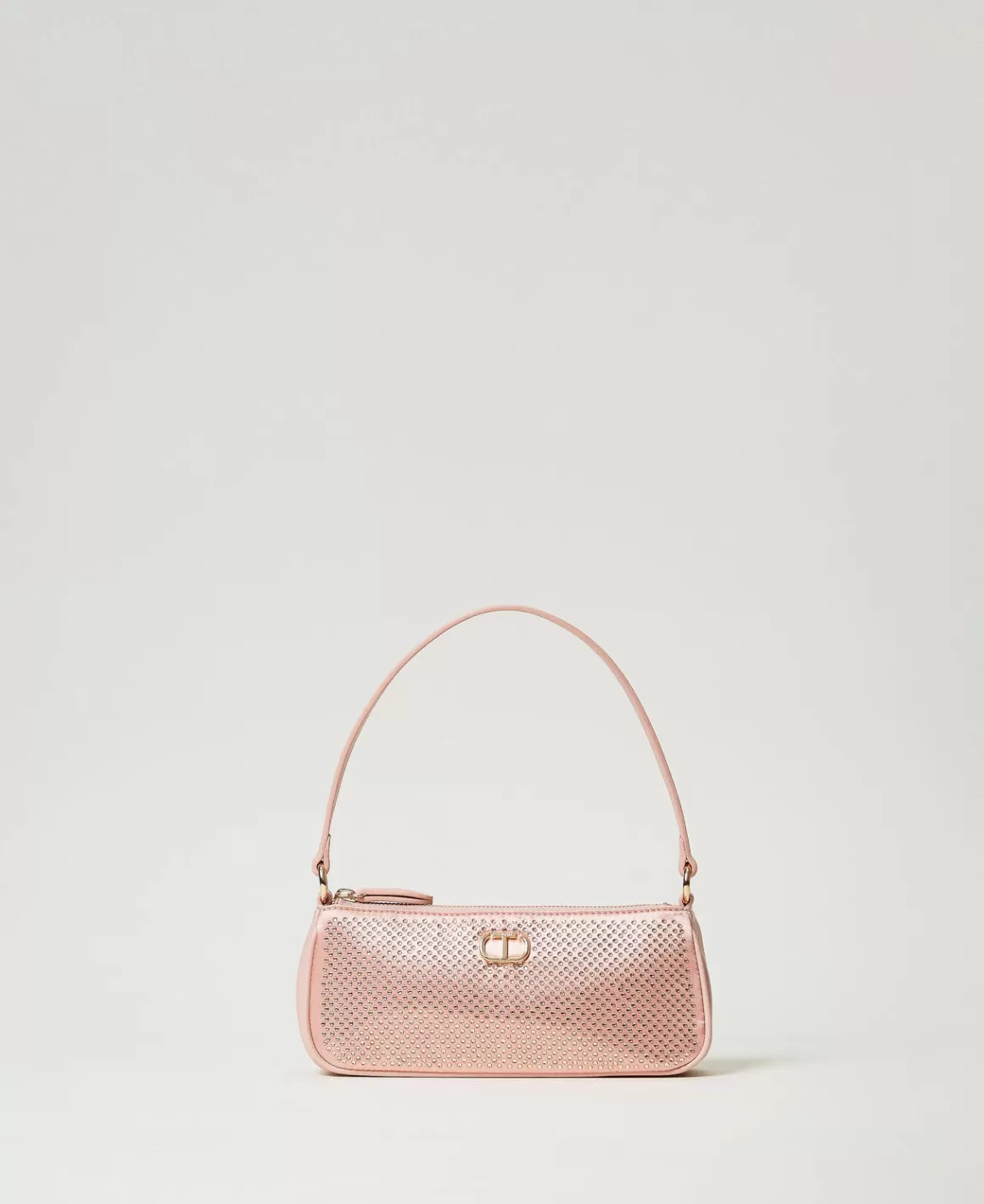 TWINSET Milano Mini Sacs | Sacs Porté Épaule*Mini Sac En Satin Avec Strass Et Oval T Rose « Peachy Keen »