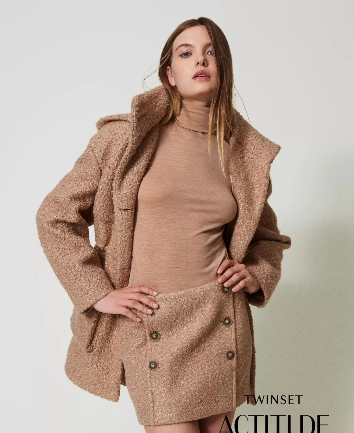 TWINSET Milano Jupes*Mini-jupe En Drap Froncé Marron « Beaver »