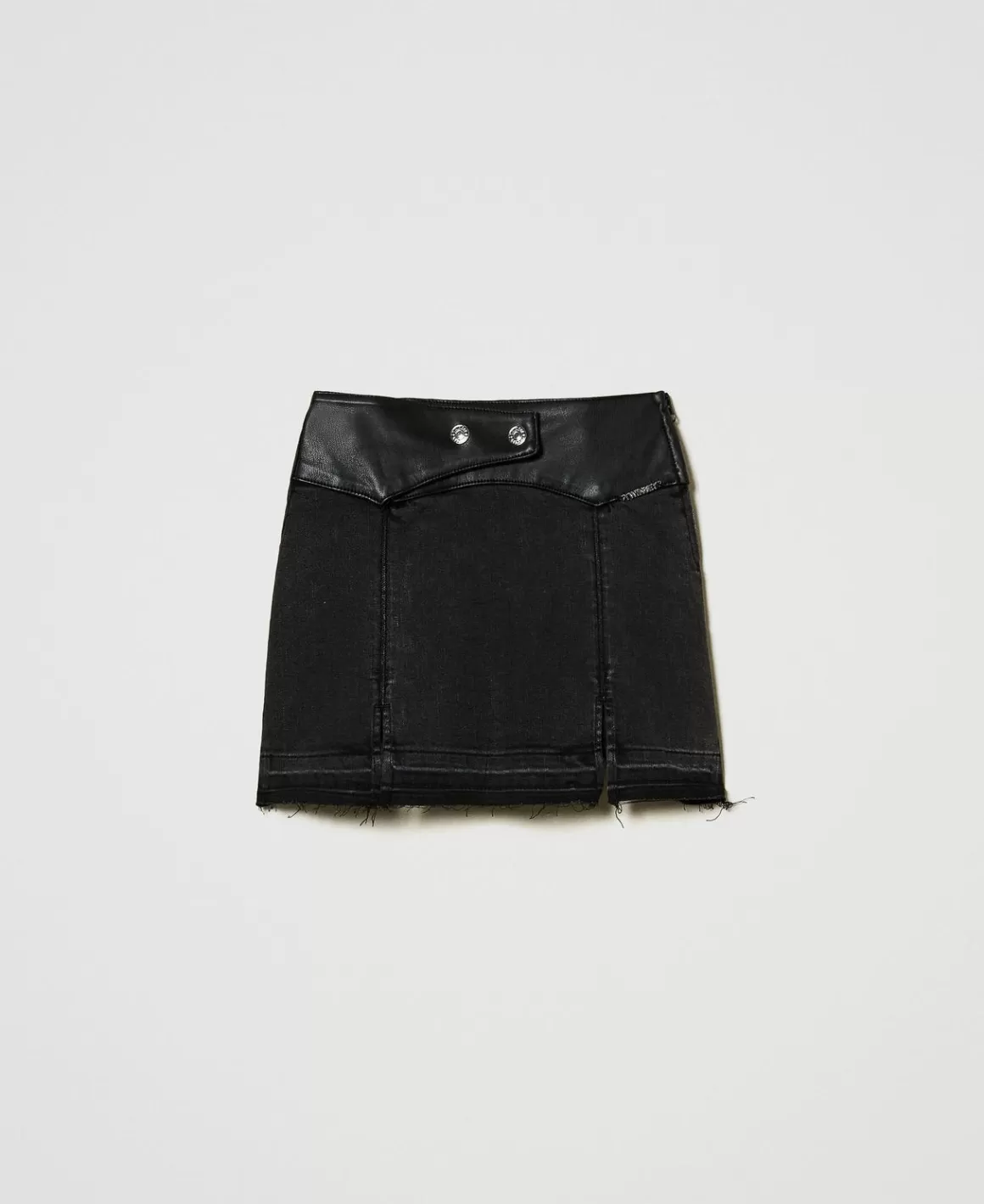 TWINSET Milano Jupes*Mini-jupe En Jean Avec Fentes Denim Noir Usé