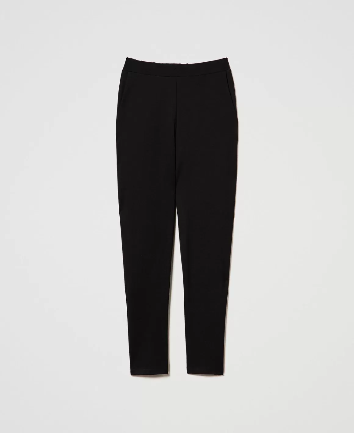 TWINSET Milano Pantalons Droits Et Cigarette*Pantalon Cigarette Avec élastique Noir