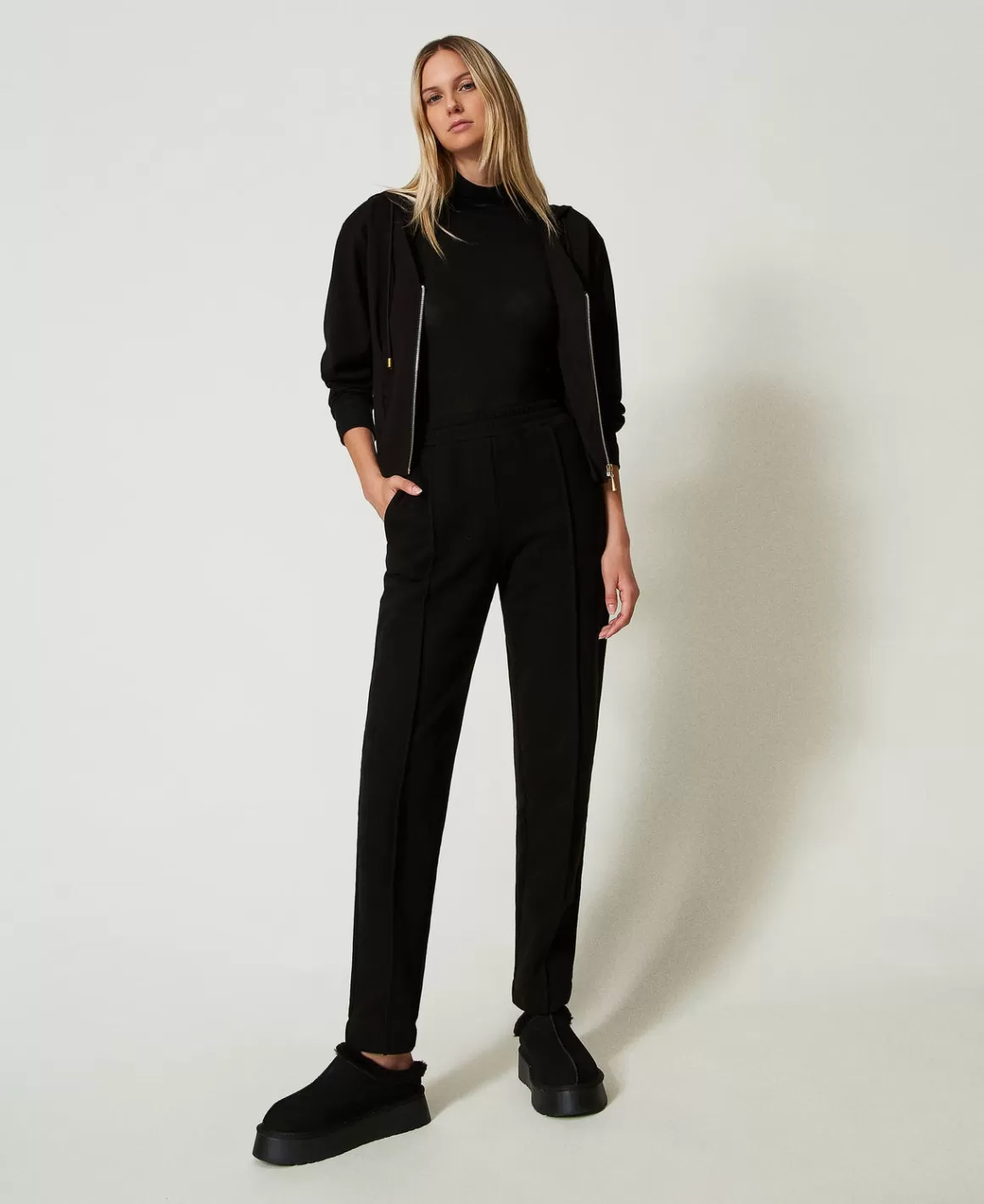 TWINSET Milano Pantalons Droits Et Cigarette*Pantalon Cigarette En Molleton Noir