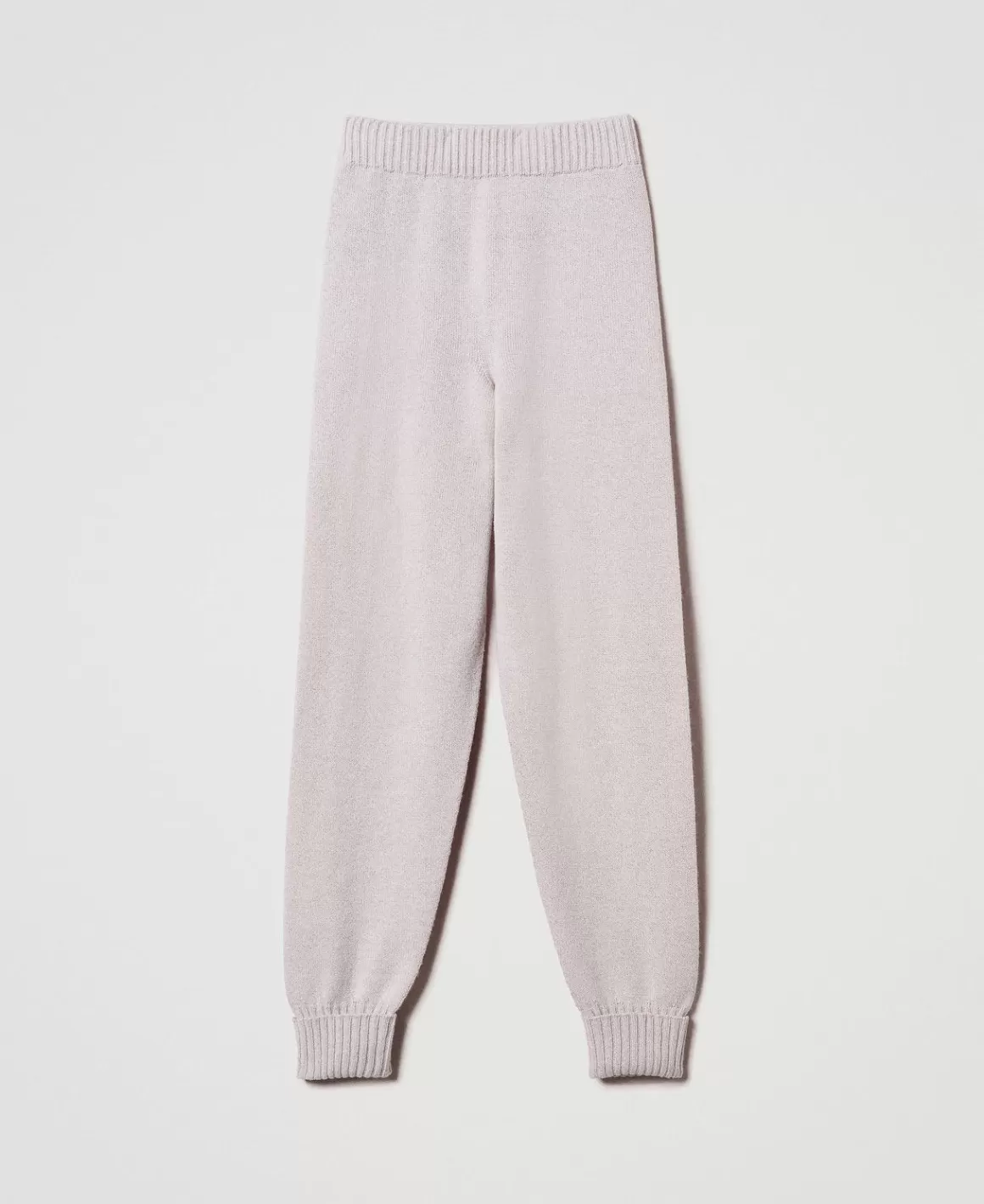 TWINSET Milano Pantalons De Jogging*Pantalon De Jogging En Maille Mélangée De Laine Et Lurex Bicolore Blanc Neige/Or Lurex