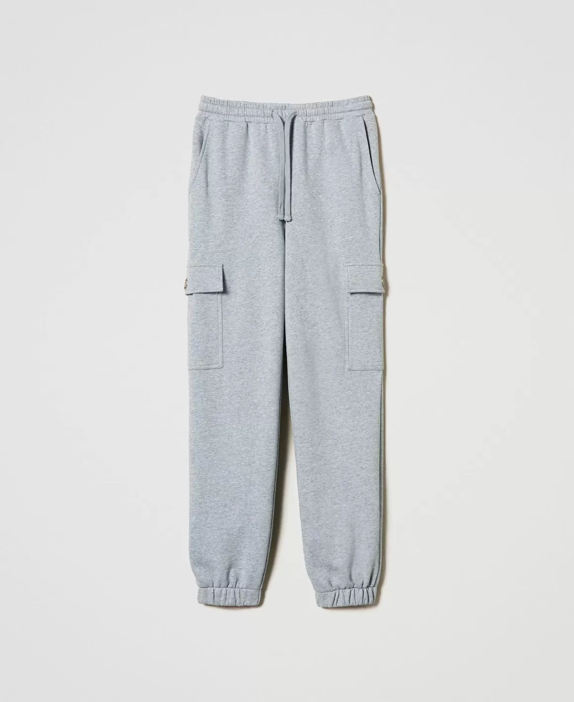 TWINSET Milano Pantalons Cargo | Pantalons De Jogging*Pantalon De Jogging En Molleton Avec Oval T Gris moyen chiné