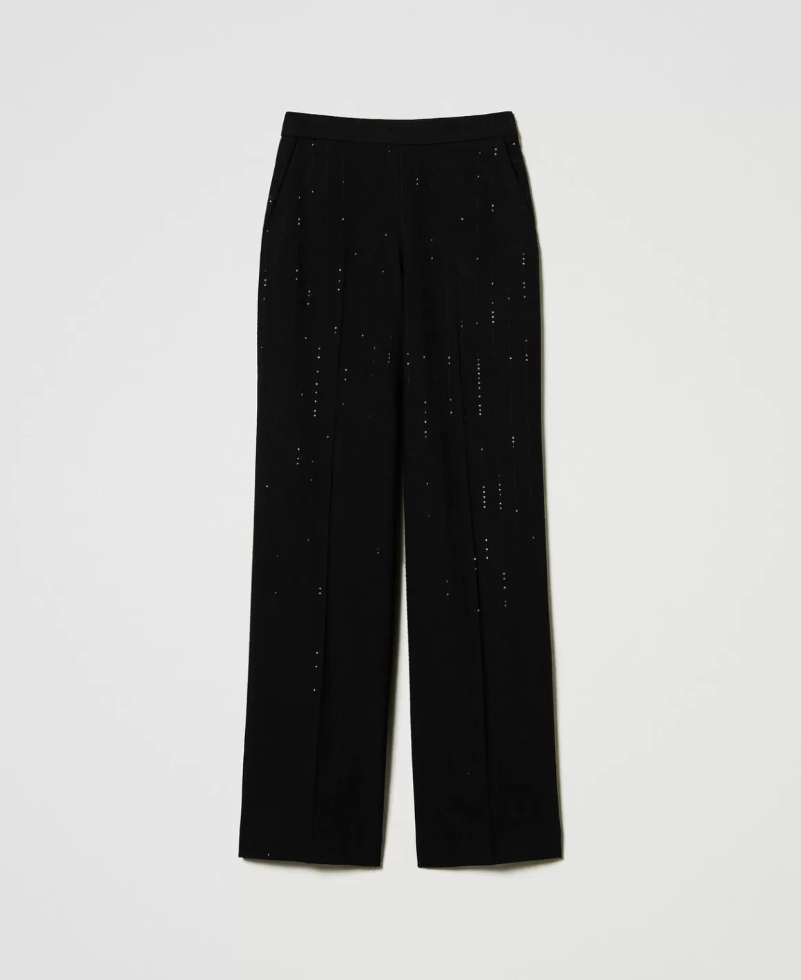 TWINSET Milano Pantalons Élégants | Pantalons Larges Et Palazzo*Pantalon En Drap Avec Sequins Noir