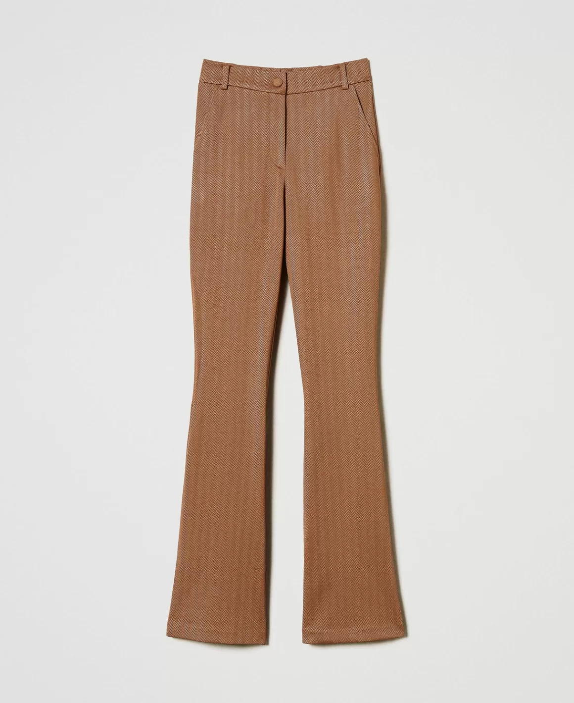 TWINSET Milano Pantalons Évasés*Pantalon En Scuba Jacquard Caramel Camel