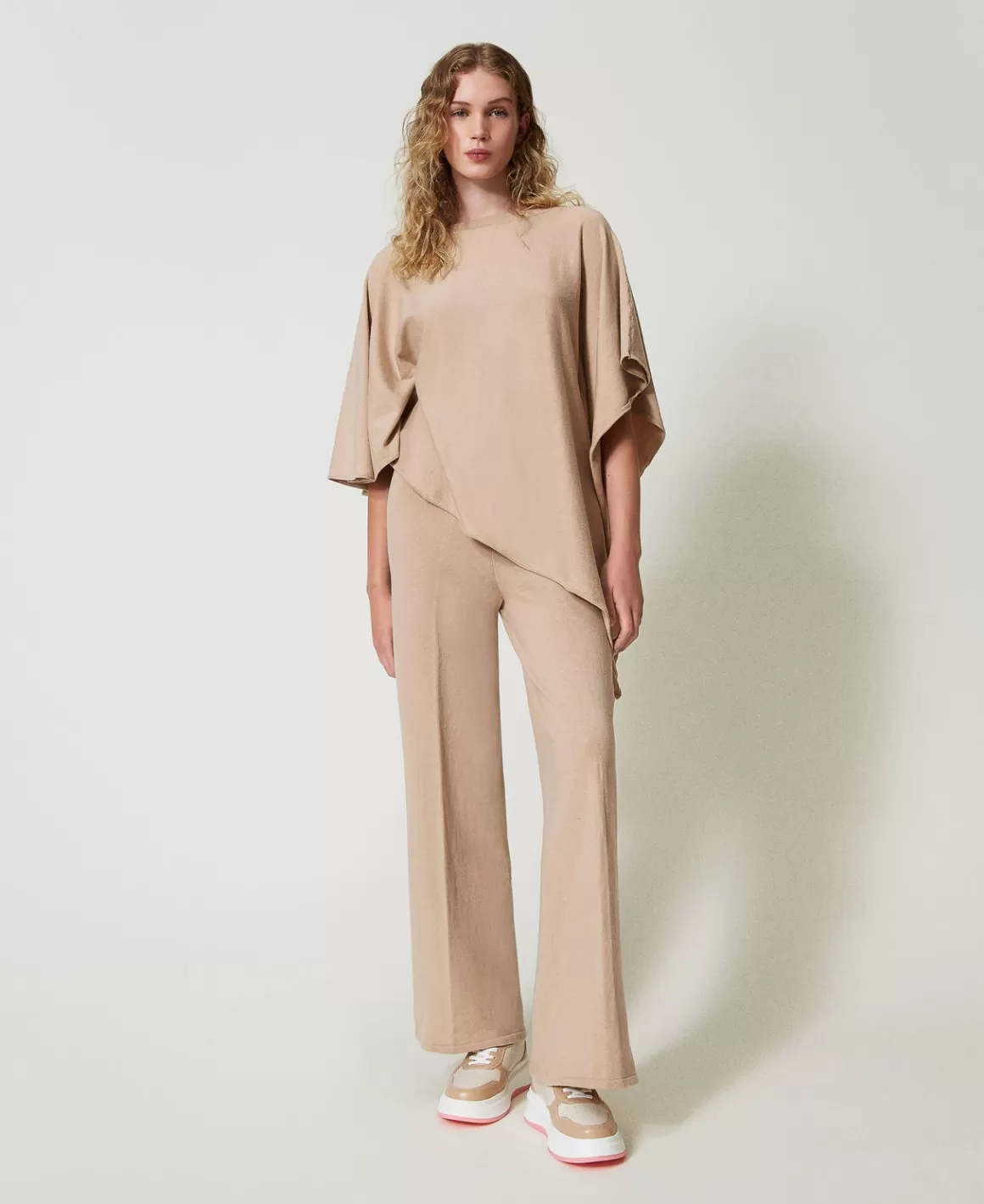 TWINSET Milano Pantalons Larges Et Palazzo*Pantalon Palazzo En Maille Wonder Beige