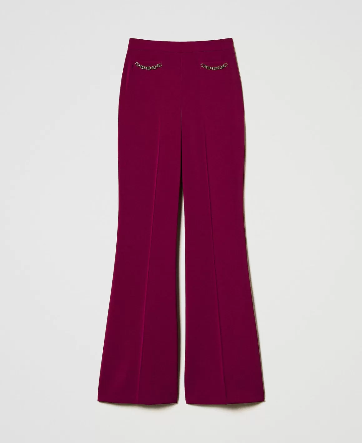 TWINSET Milano Pantalons Évasés*Pantalon évasé Avec Chaîne Oval T Violet « Prune Rouge »