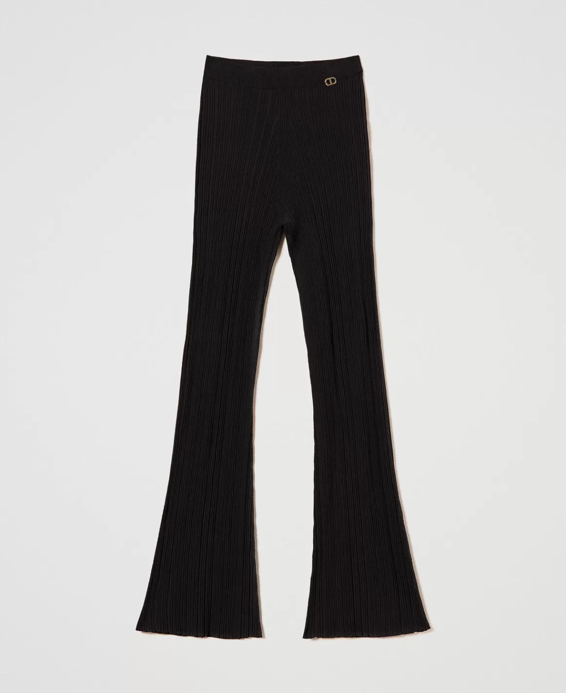 TWINSET Milano Pantalons Évasés*Pantalon évasé En Maille Côtelée Noir