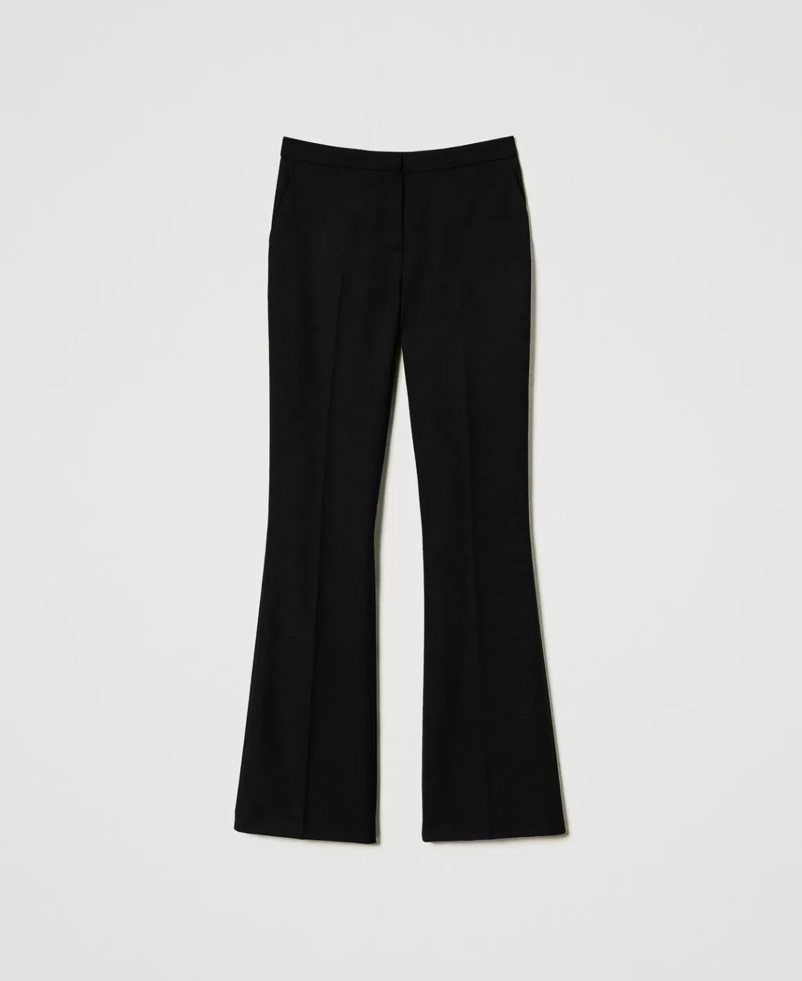 TWINSET Milano Pantalons Élégants | Pantalons Évasés*Pantalon évasé En Sergé De Laine Mélangée Noir