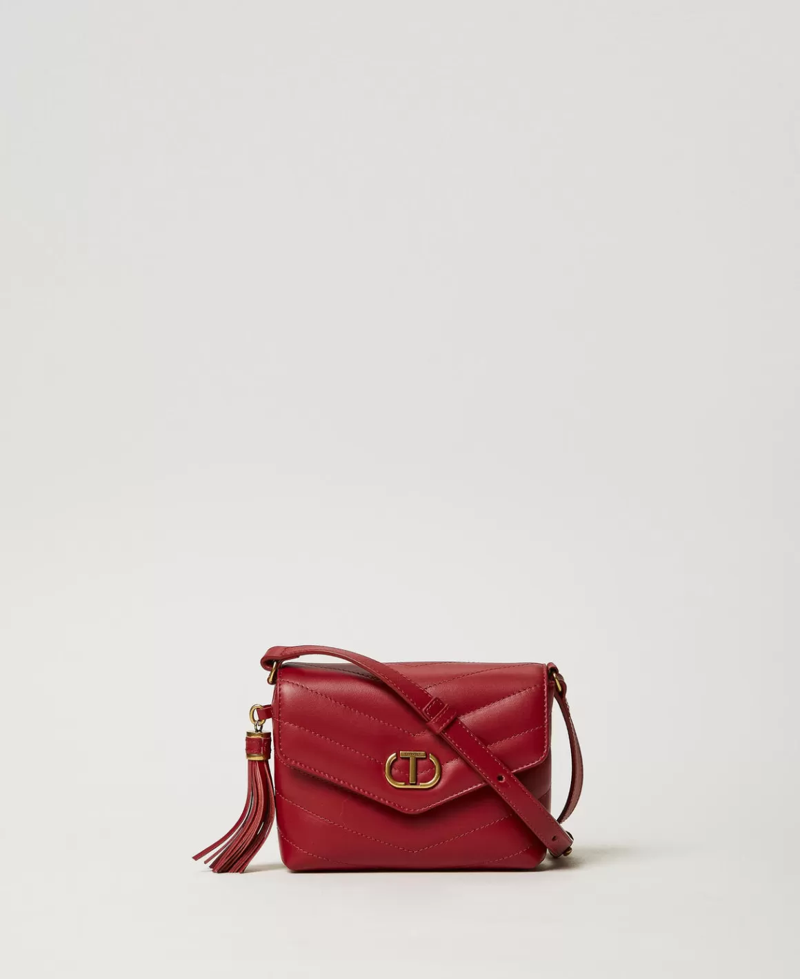 TWINSET Milano Mini Sacs | Sacs Porté Épaule*Petit Sac à Bandoulière «Dreamy» En Cuir Bordeaux