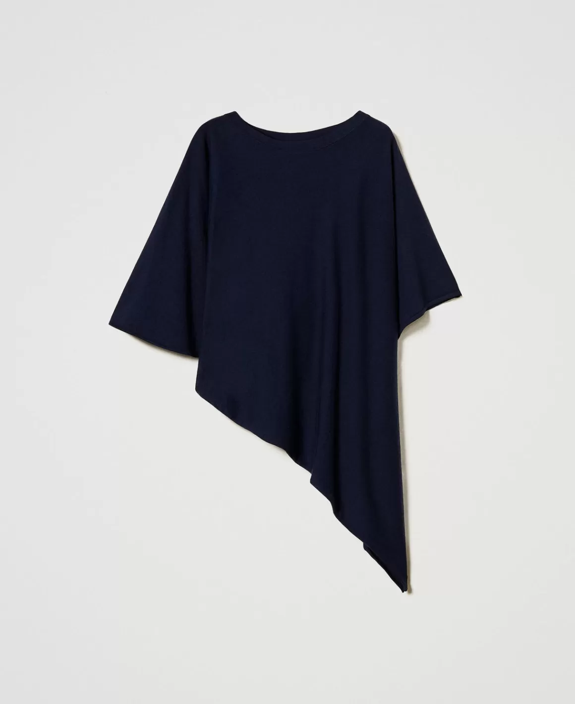 TWINSET Milano Ponchos*Poncho Asymétrique En Maille Bleu Blackout