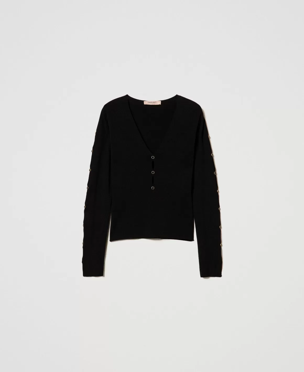 TWINSET Milano Pulls Et Cardigans*Pull Avec Ajours Et Clous Noir