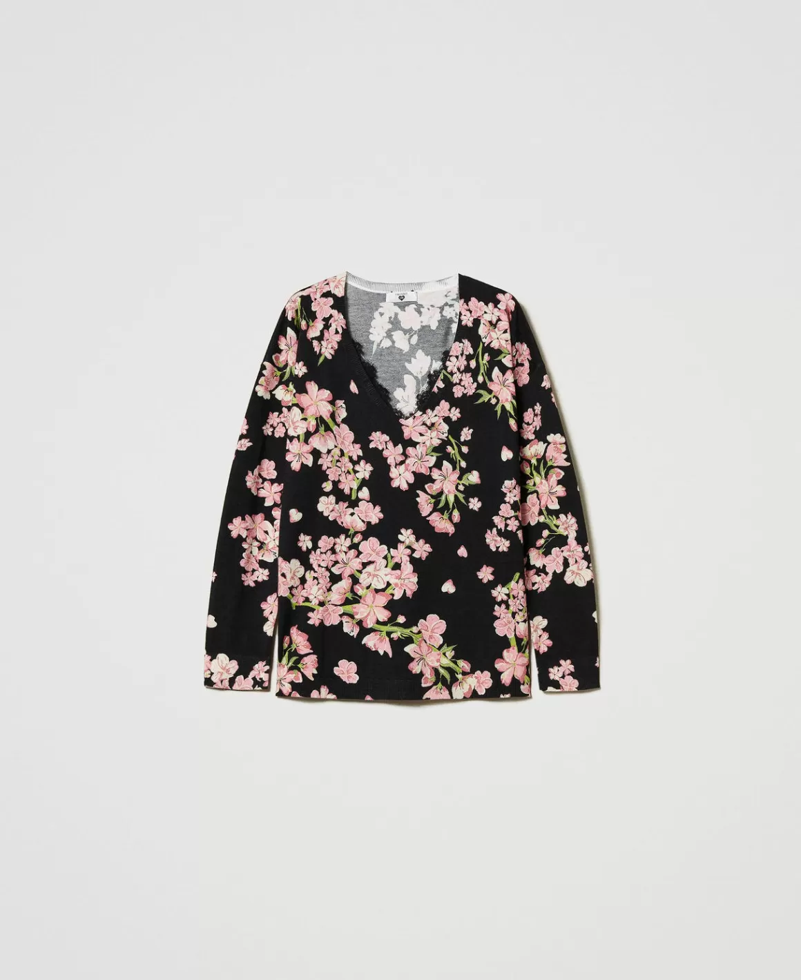 TWINSET Milano Pulls Et Cardigans*Pull Avec Imprimé Floral Et Dentelle Multicolore Blooming