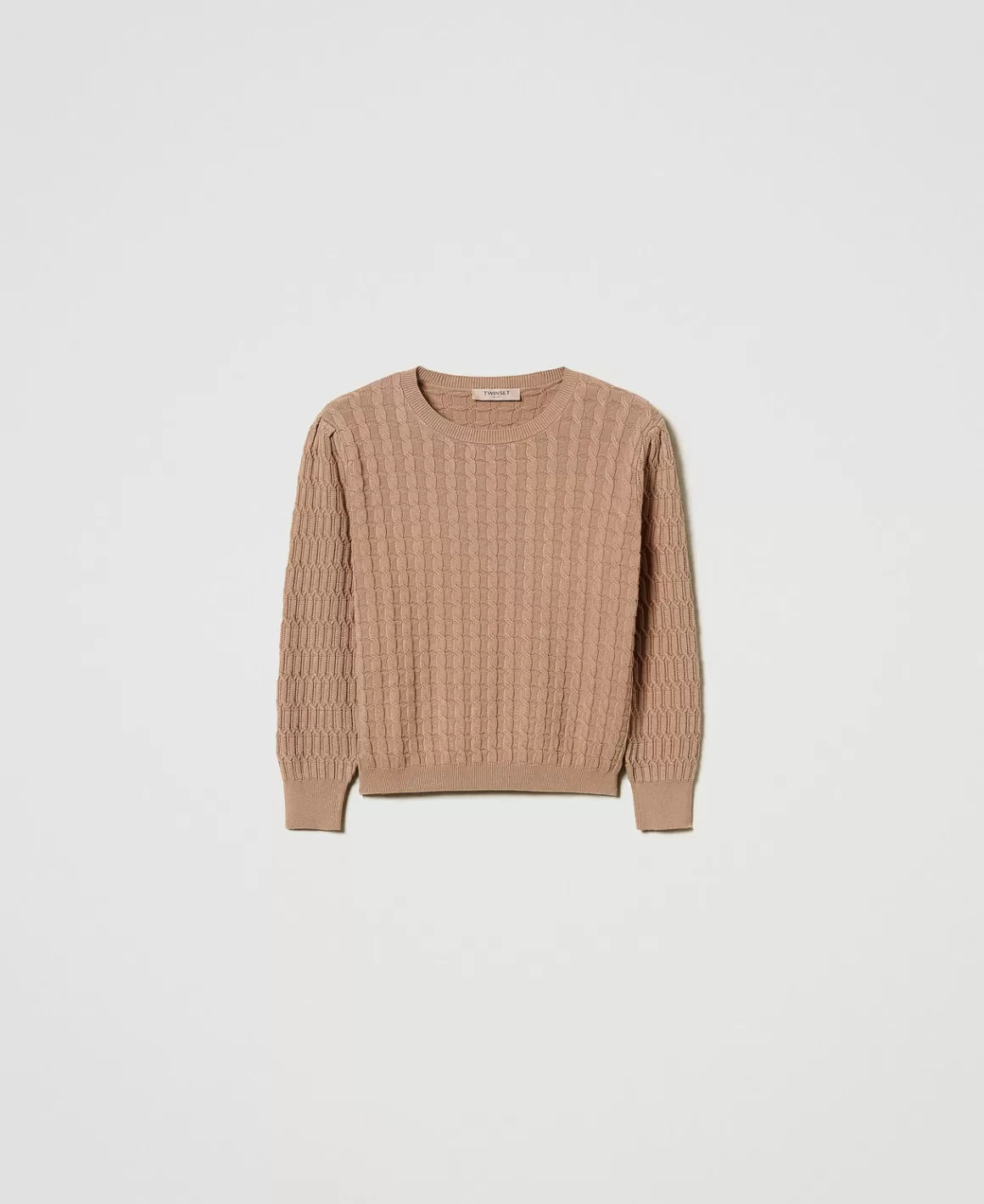 TWINSET Milano Pulls Et Cardigans*Pull Avec Mélange De Points Marron « Sandy Brown »