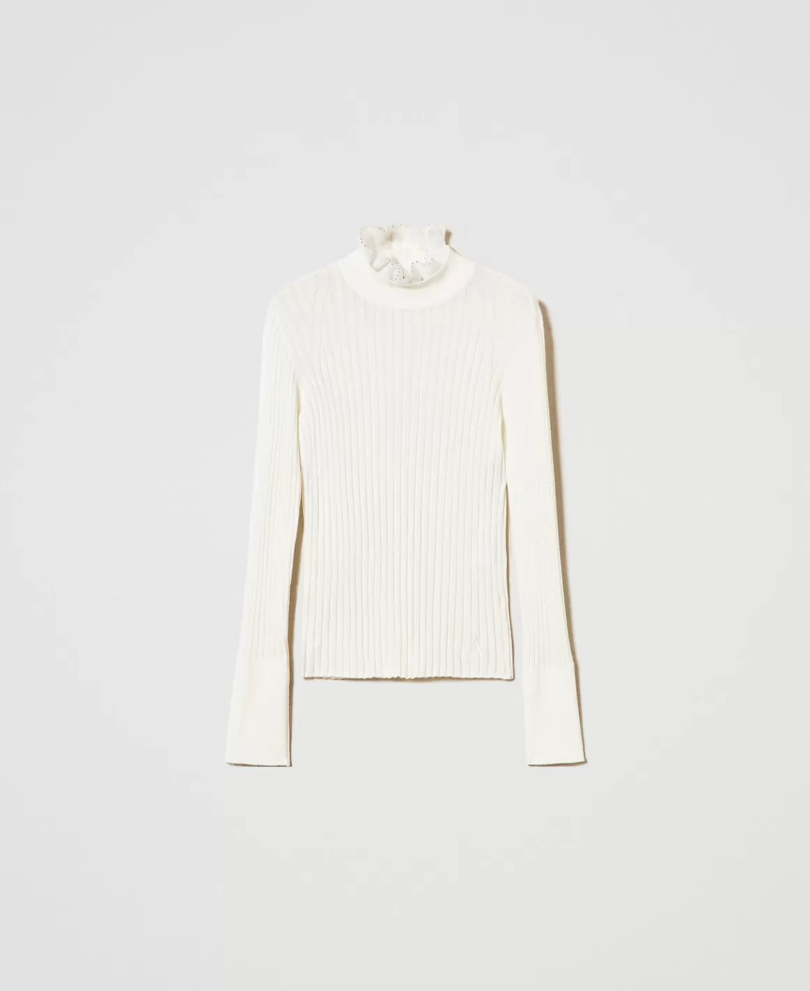 TWINSET Milano Pulls Et Cardigans*Pull Col Montant Avec Perles Crème White