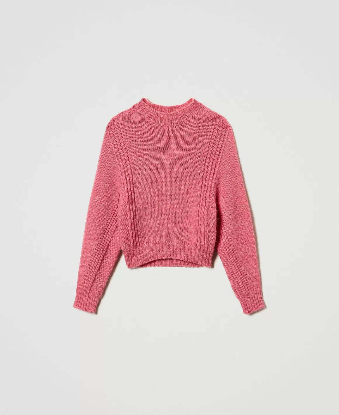 TWINSET Milano Pulls Et Cardigans*Pull Col Montant En Laine Mélangée Sans Coutures Rose Cristal