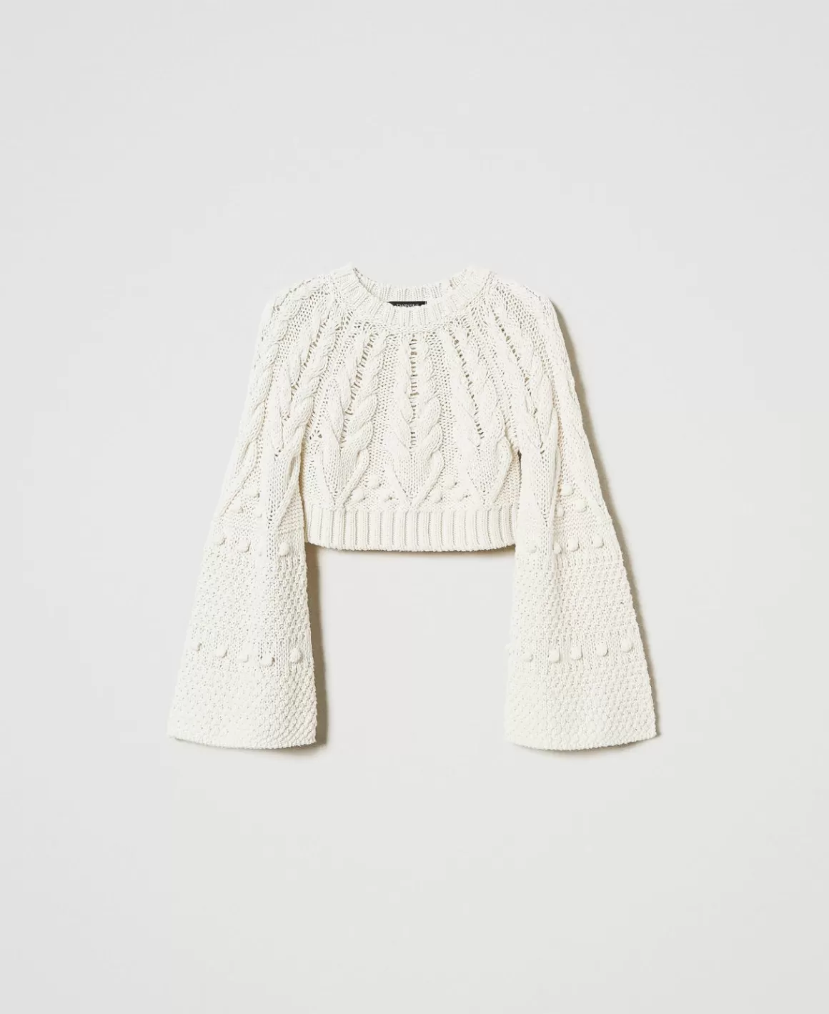 TWINSET Milano Pulls Et Cardigans*Pull Cropped En Laine Blanc Neige