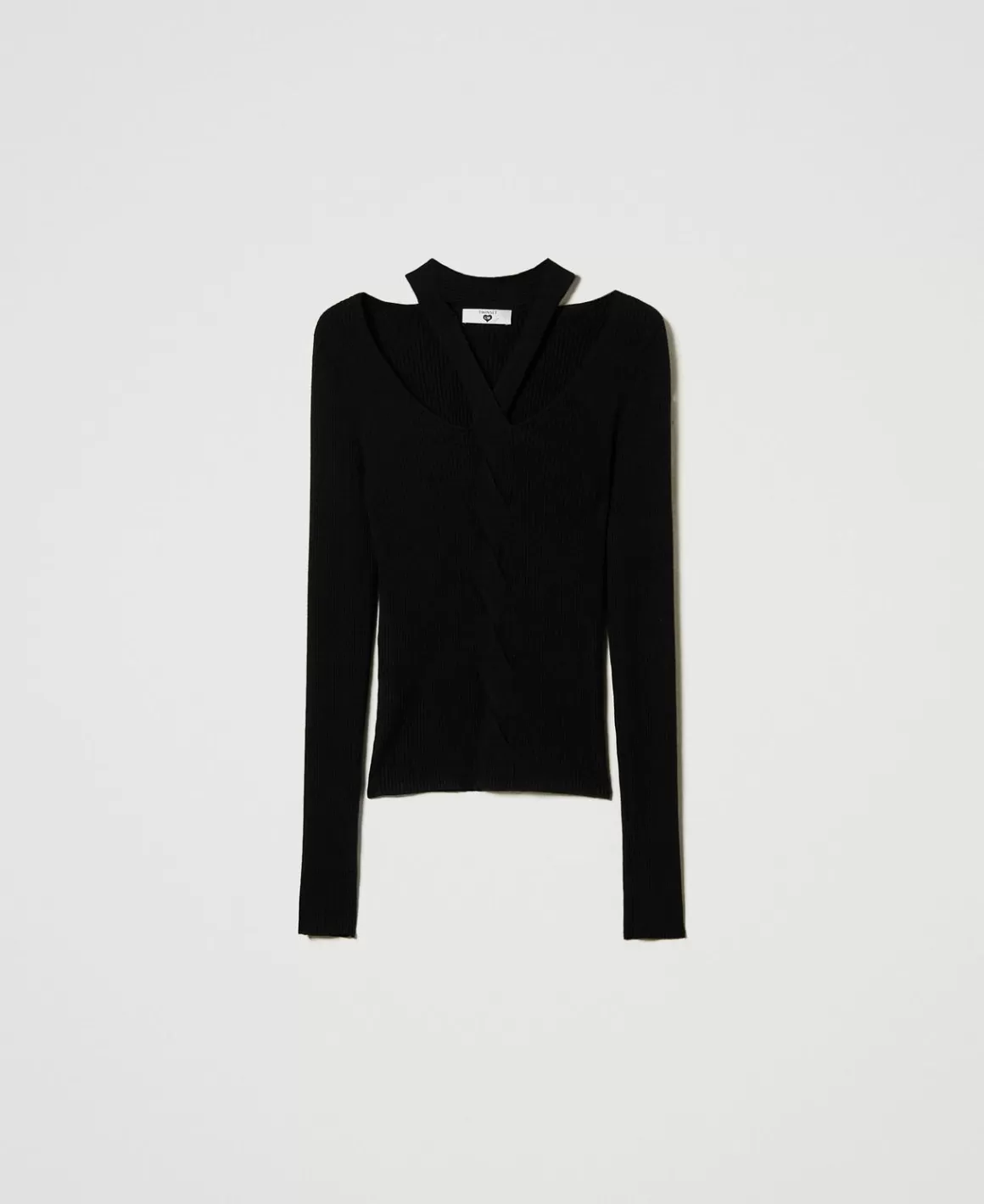 TWINSET Milano Pulls Et Cardigans*Pull Côtelé Avec Ajour Noir