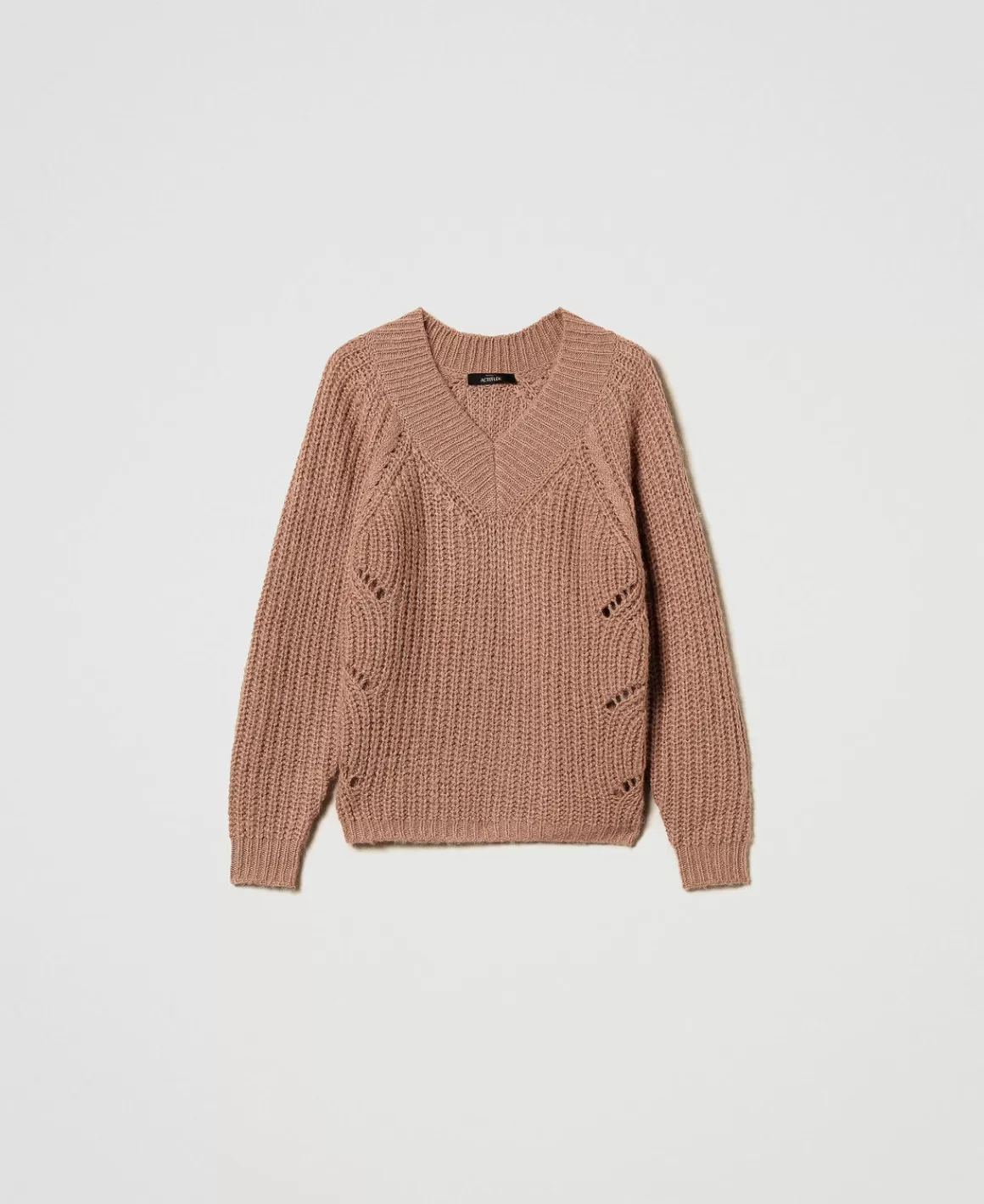 TWINSET Milano Pulls Et Cardigans*Pull Côtelé Avec Torsades Marron « Beaver »