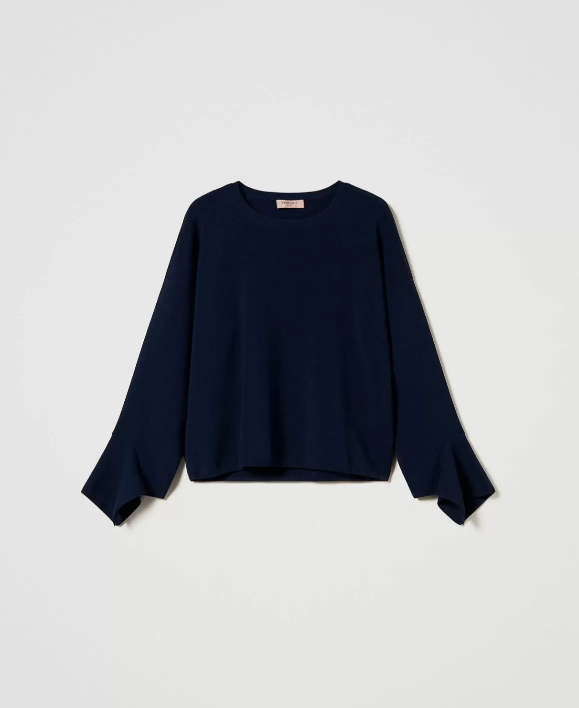 TWINSET Milano Pulls Et Cardigans*Pull Ras-du-cou Avec Volant Indigo