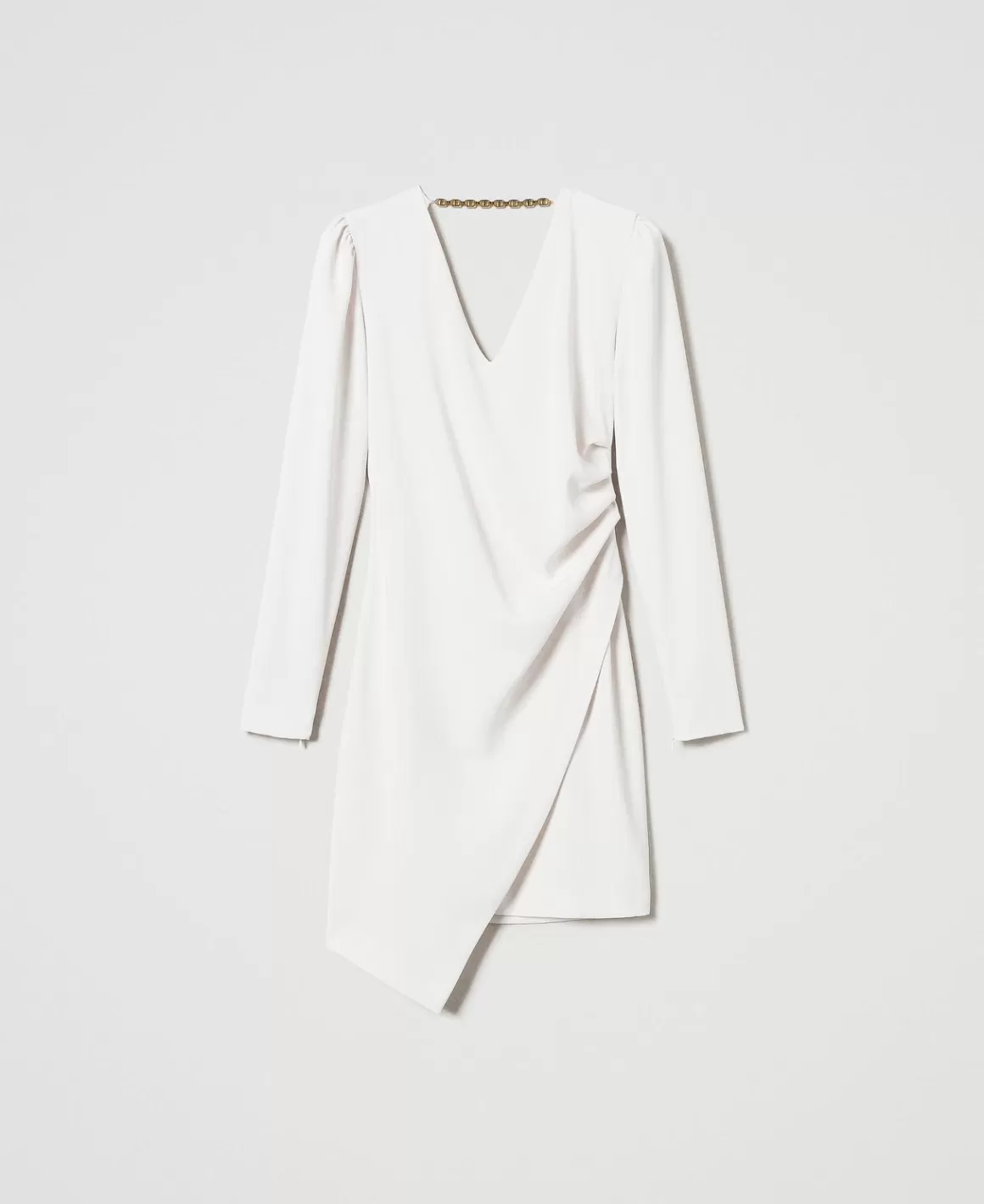 TWINSET Milano Robes De Cérémonie | Robes Courtes*Robe Courte Avec Chaîne Oval T Blanc « Old White »