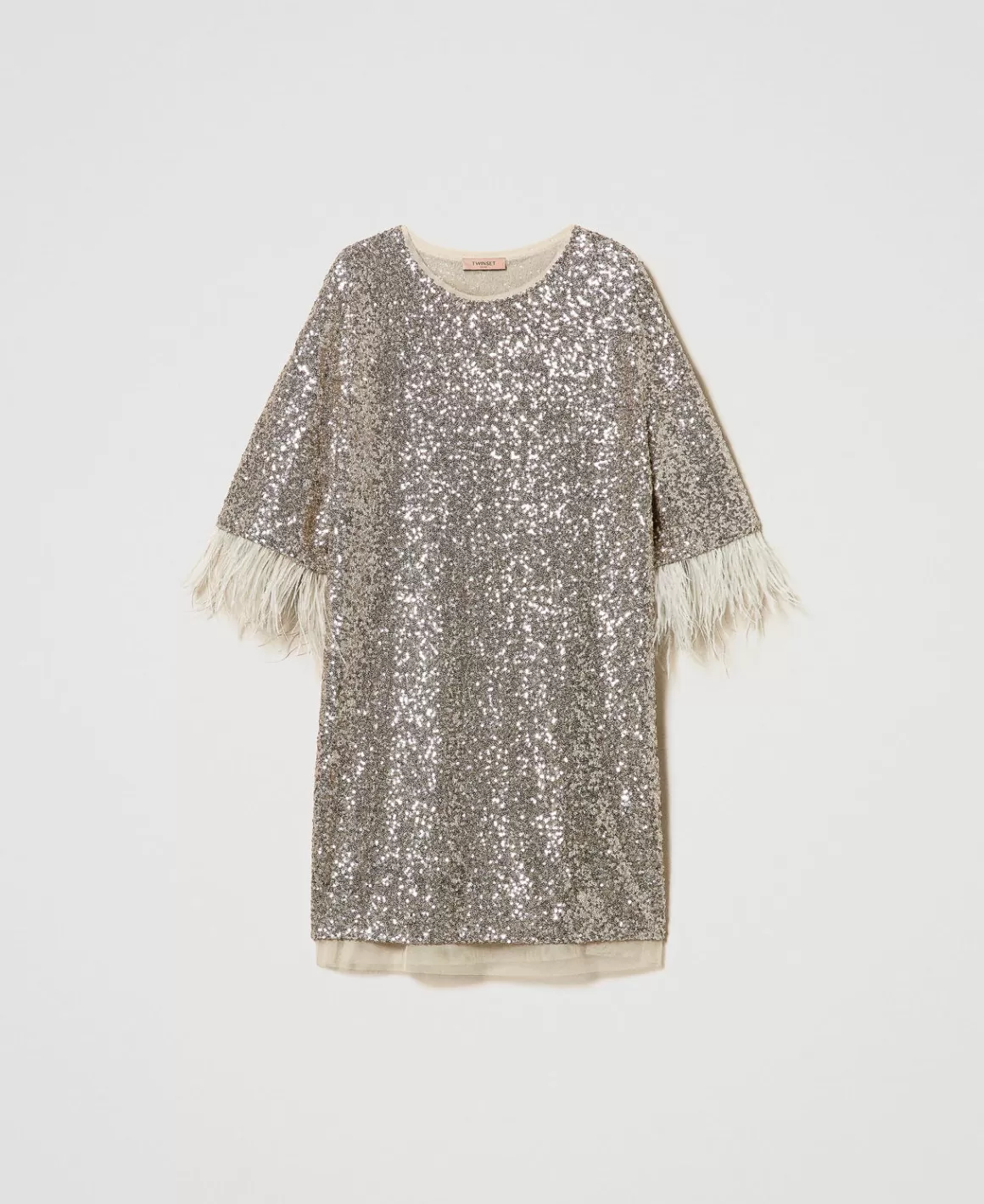 TWINSET Milano Robes De Cérémonie | Robes Courtes*Robe Courte Avec Sequins All-over Platine