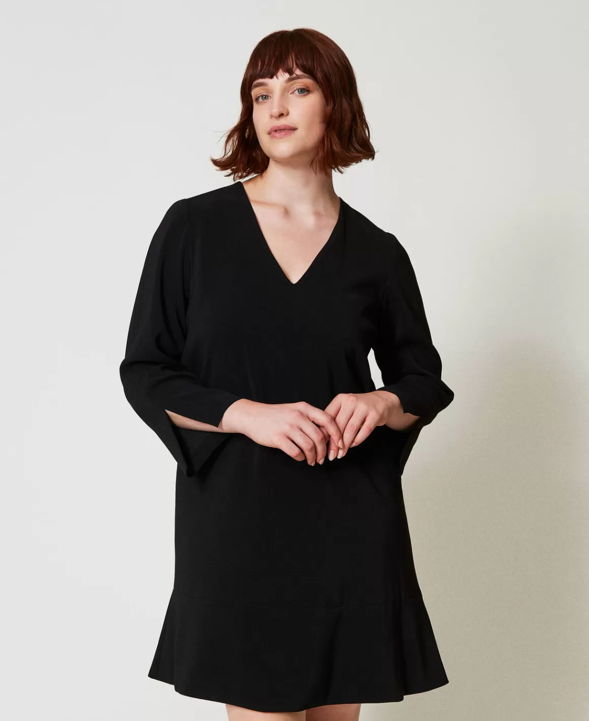 TWINSET Milano Robes De Cérémonie | Robes Courtes*Robe Courte Avec Volant Et Chaîne Oval T Noir