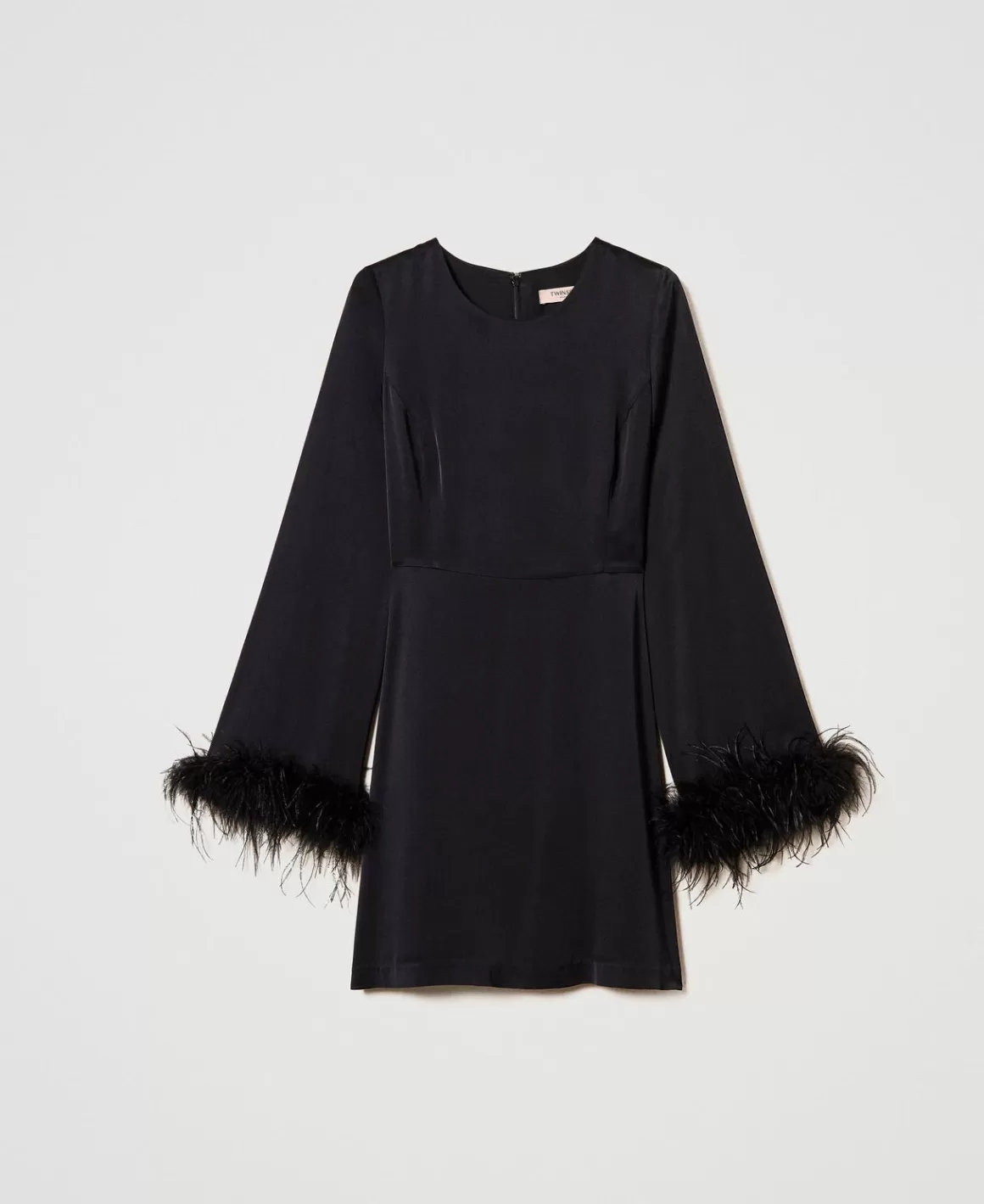 TWINSET Milano Robes De Cérémonie | Robes Élégantes*Robe Courte En Satin Avec Plumes Noir