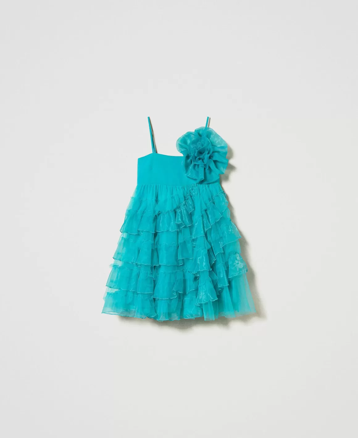 TWINSET Milano Robes De Cérémonie | Robes Élégantes*Robe Courte En Tulle Et Organza Vert « Tropical Emerald »