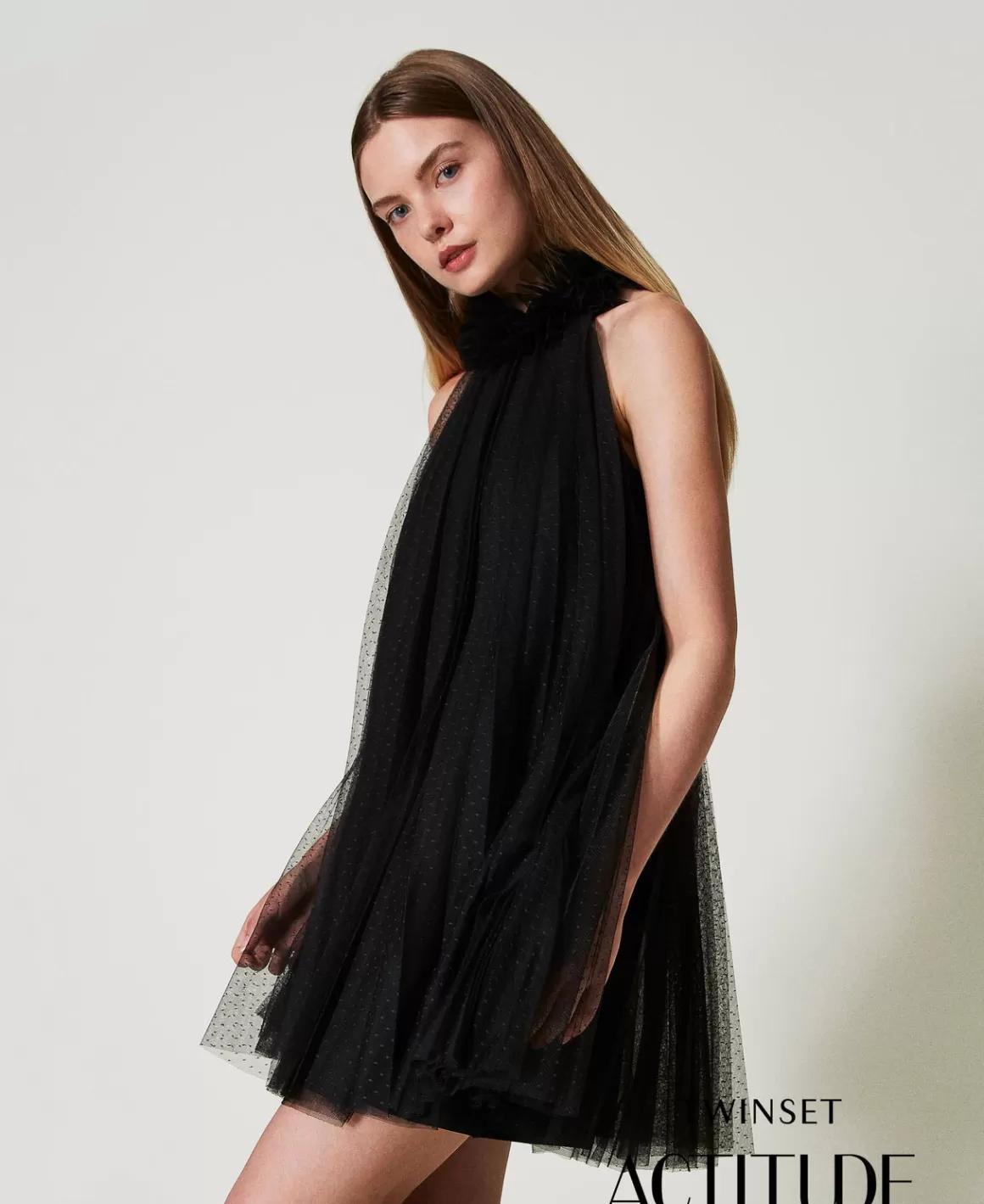 TWINSET Milano Robes Élégantes | Robes Courtes*Robe Courte En Tulle Plissé Noir