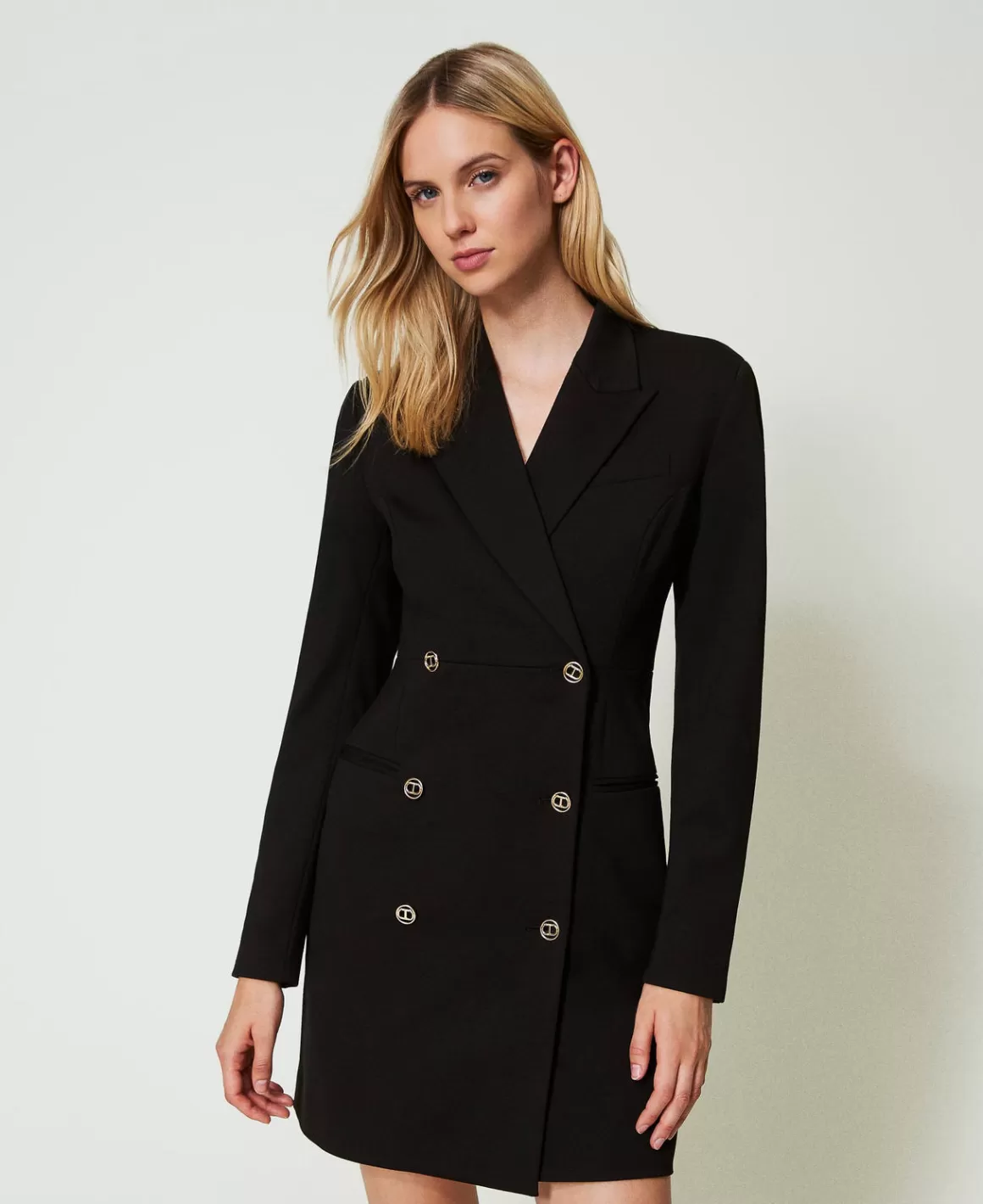 TWINSET Milano Robes De Cérémonie | Robes Élégantes*Robe Courte Modèle Robe-manteau Croisée Noir