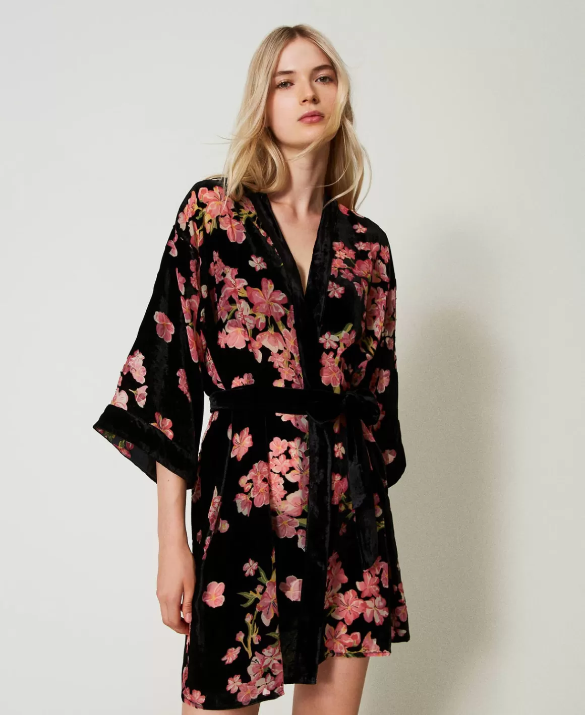 TWINSET Milano Sous-Vêtements Et Vêtements De Nuit*Robe De Chambre En Velours Dévoré Floral Multicolore Blooming