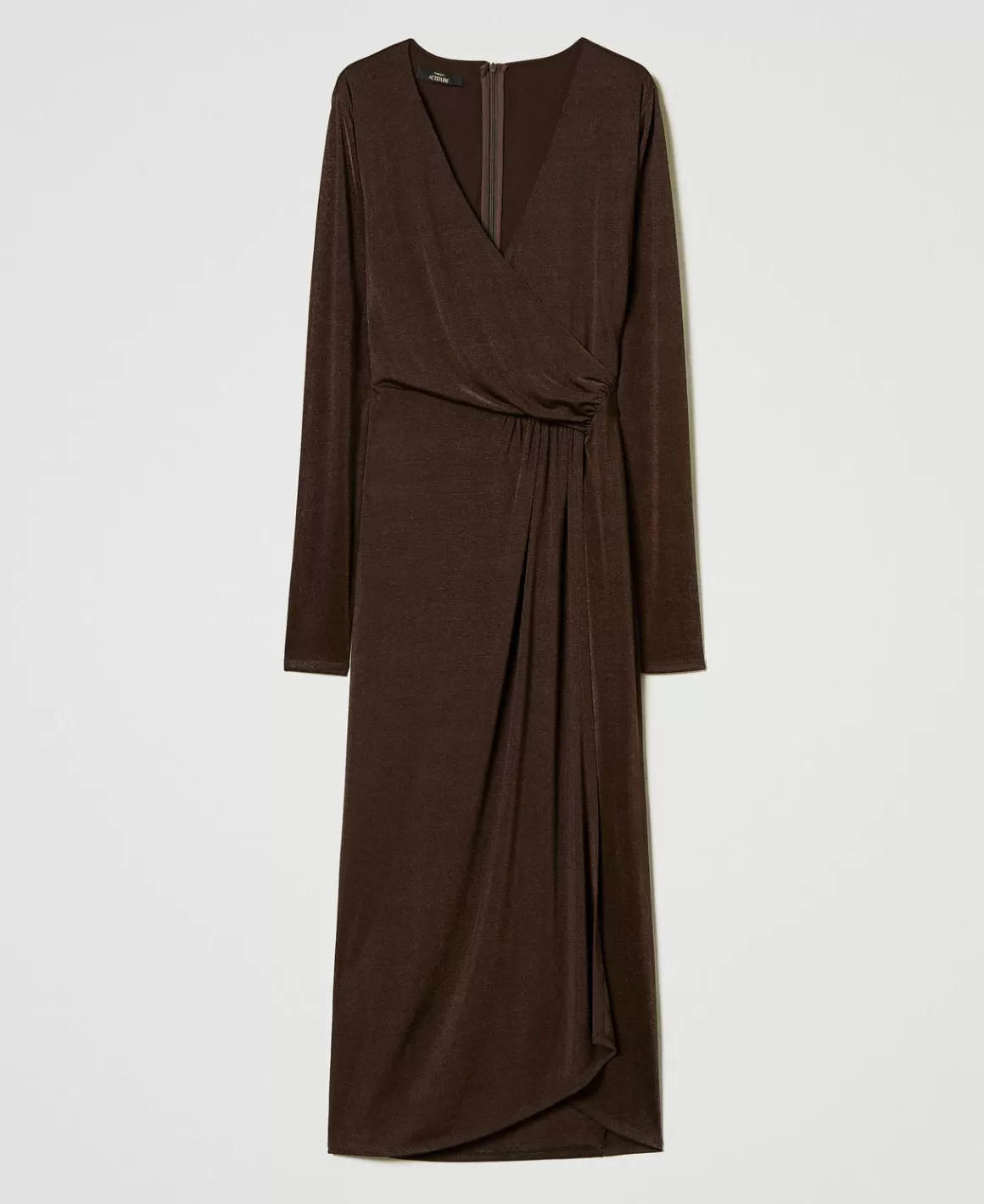 TWINSET Milano Robes Longues*Robe Longue En Jersey Avec Drapé Latéral Marron « Molè »