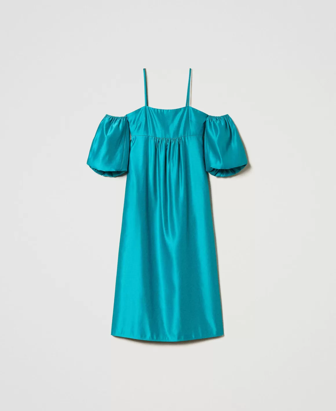 TWINSET Milano Robes De Cérémonie | Robes Élégantes*Robe Longue En Satin Duchesse Vert « Tropical Emerald »