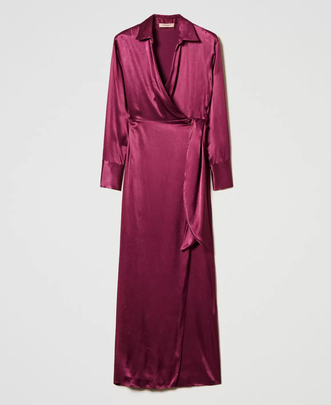 TWINSET Milano Robes De Cérémonie | Robes Élégantes*Robe Longue Portefeuille En Satin Bordeaux