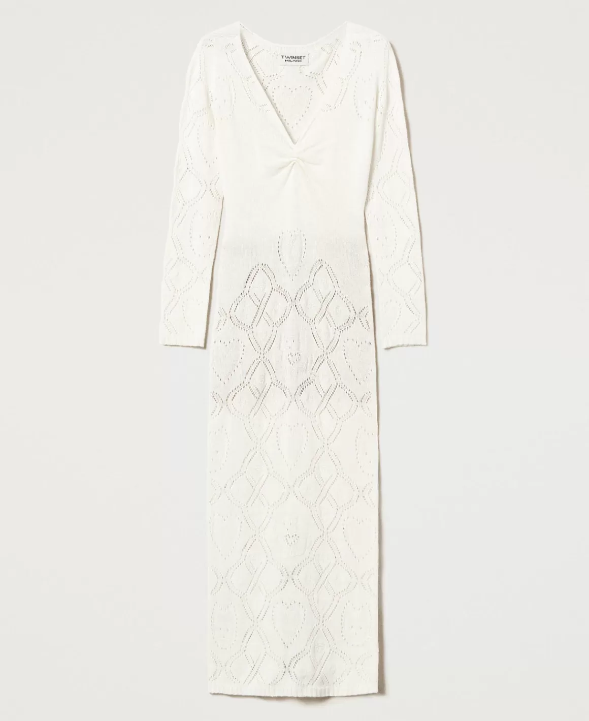 TWINSET Milano Robes De Cérémonie | Robes Élégantes*Robe Longue Sans Coutures En Fil Treeblend Blanc Neige