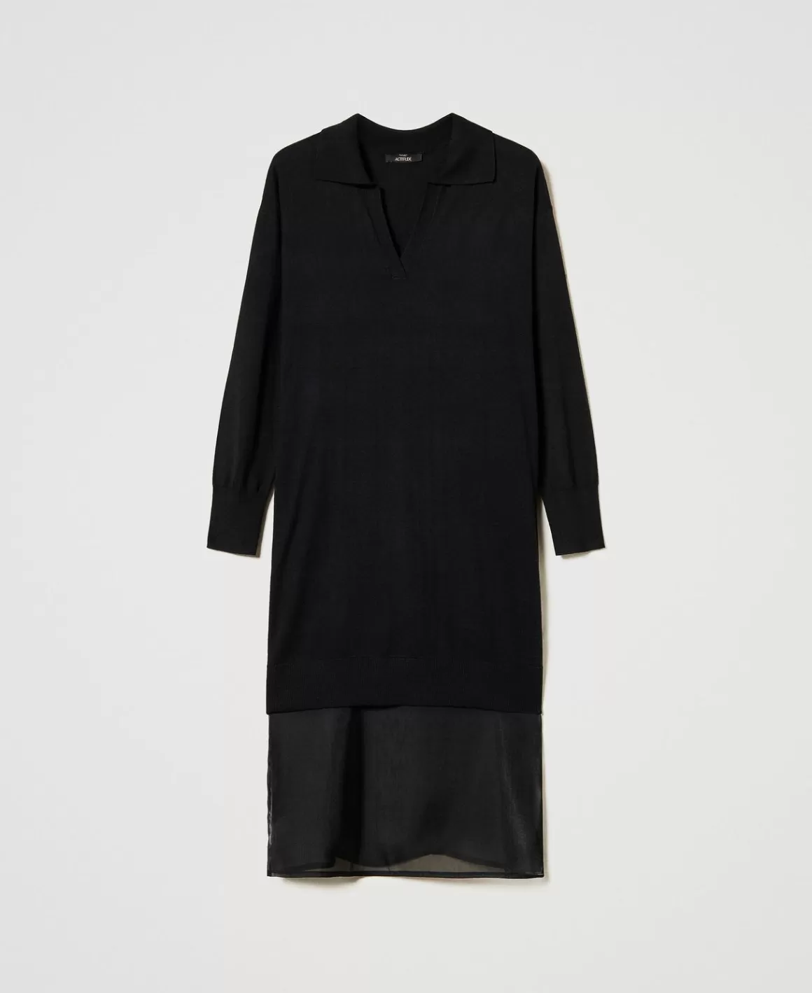 TWINSET Milano Robes En Maille | Robes Midi*Robe Midi En Maille Avec Fond De Robe Noir