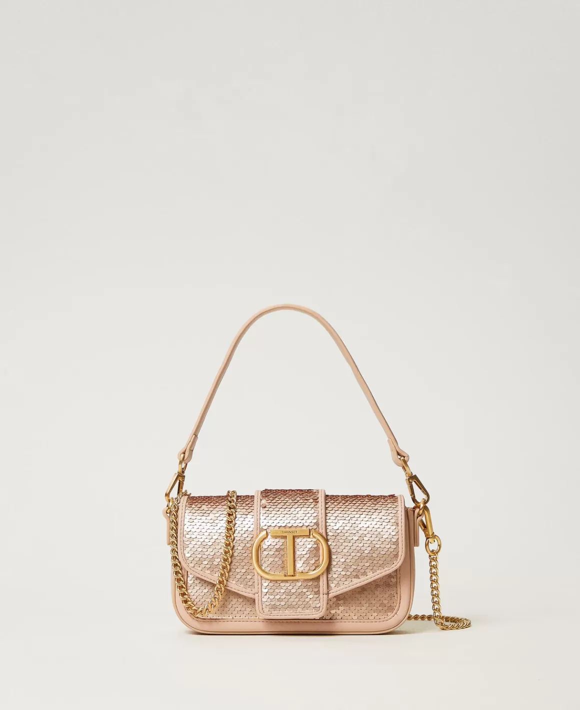 TWINSET Milano Mini Sacs | Sacs Porté Épaule*Sac à Bandoulière «Amie» Avec Sequins Rose « Peach Pink »