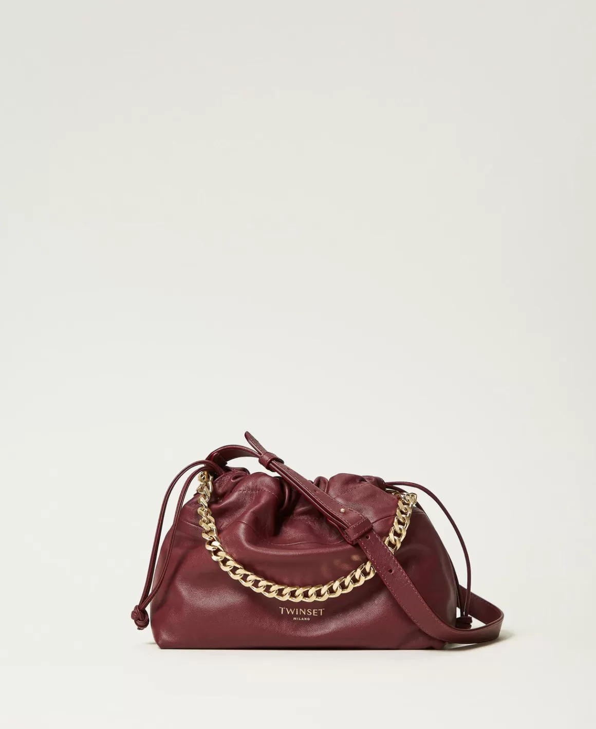 TWINSET Milano Sacs Porté Épaule | Sacs À Bandoulière*Sac à Bandoulière En Cuir Avec Cordon De Serrage Bordeaux