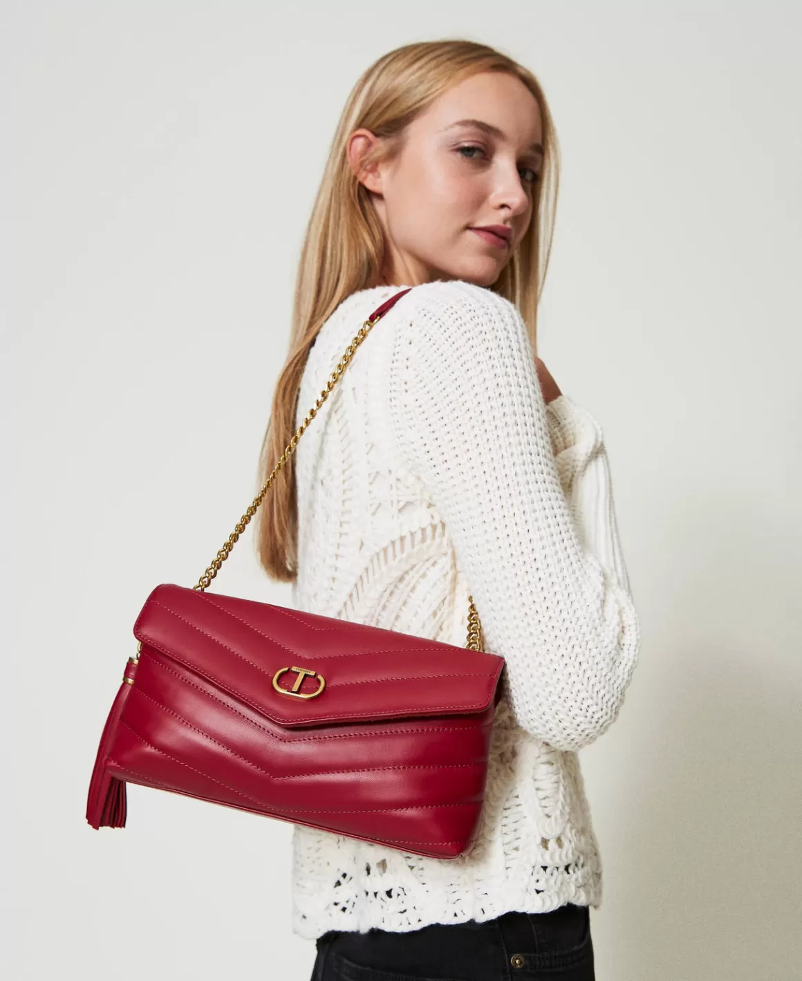 TWINSET Milano Sacs Porté Épaule | Sacs À Bandoulière*Sac à Bandoulière Moyen «Dreamy» En Cuir Bordeaux