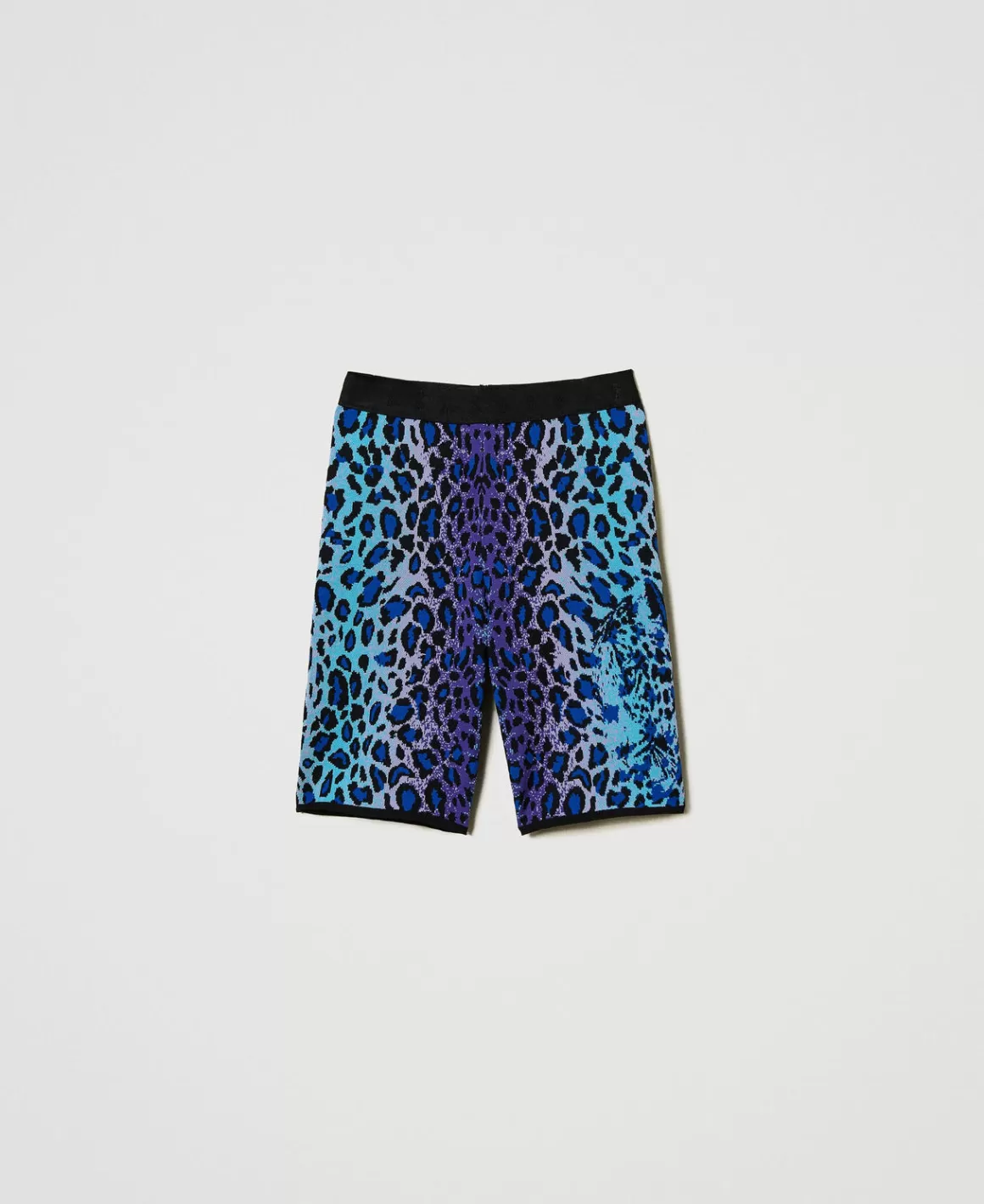 TWINSET Milano Shorts*Short Cycliste MYFO En Maille Jacquard Jacquard Multicolore Léopard