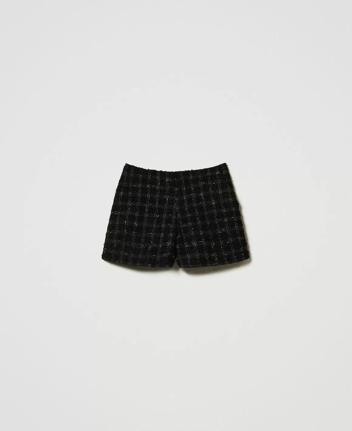 TWINSET Milano Shorts*Short En Tissu Bouclé Avec Motif à Carreaux Bouclé Noir/Or