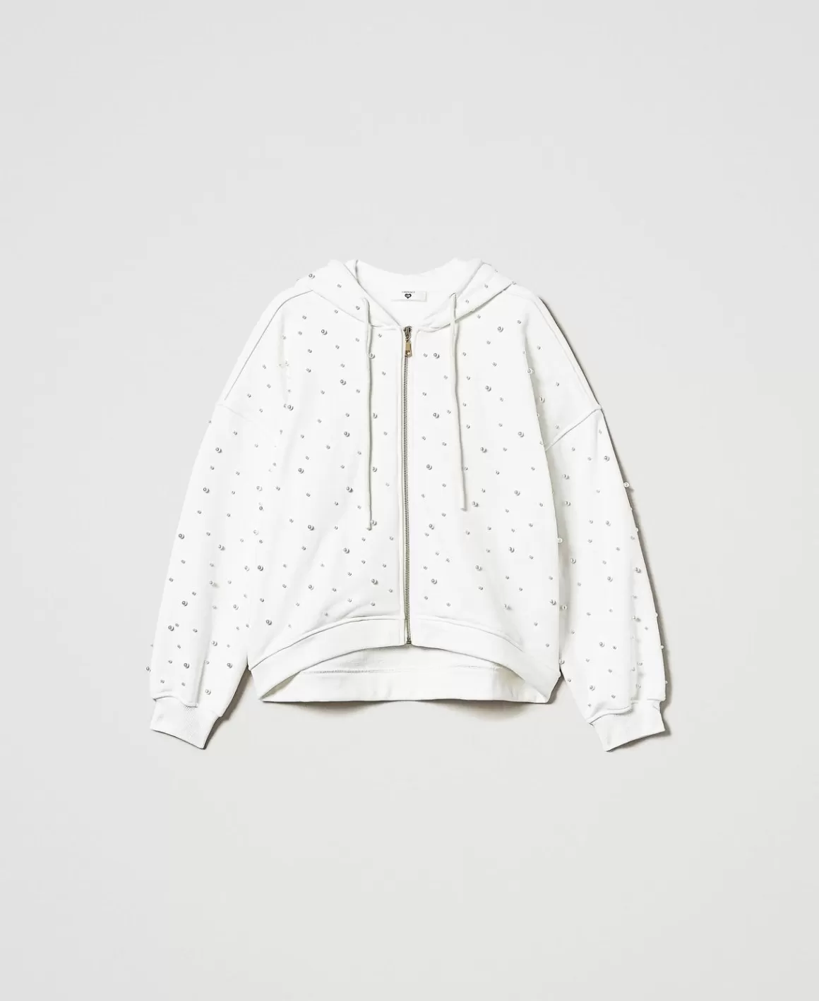 TWINSET Milano Sweat-Shirts*Sweat-shirt Asymétrique Avec Perles Blanc Antique White