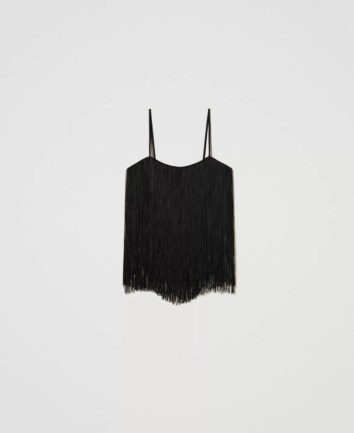 TWINSET Milano T-Shirts Et Tops*Top Court MYFO Avec Franges Noir